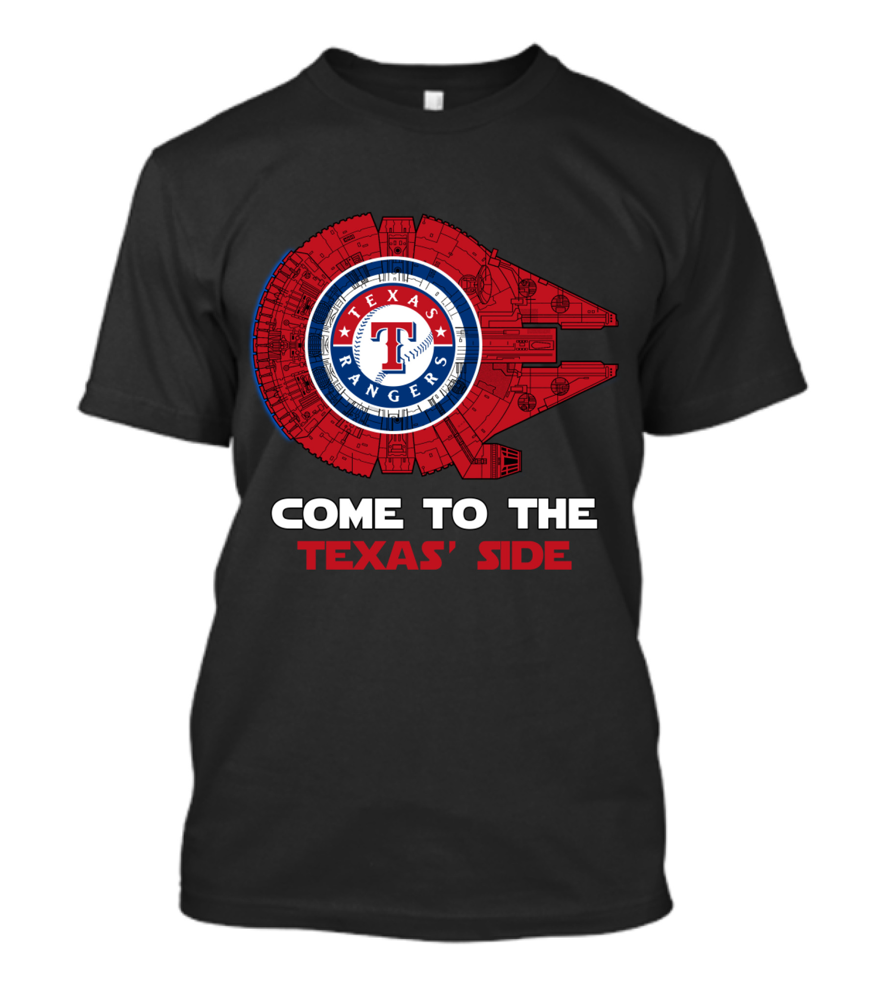 Texas Rangers Come To The Texas' Side Millennium Falcon MLB T-Shirt