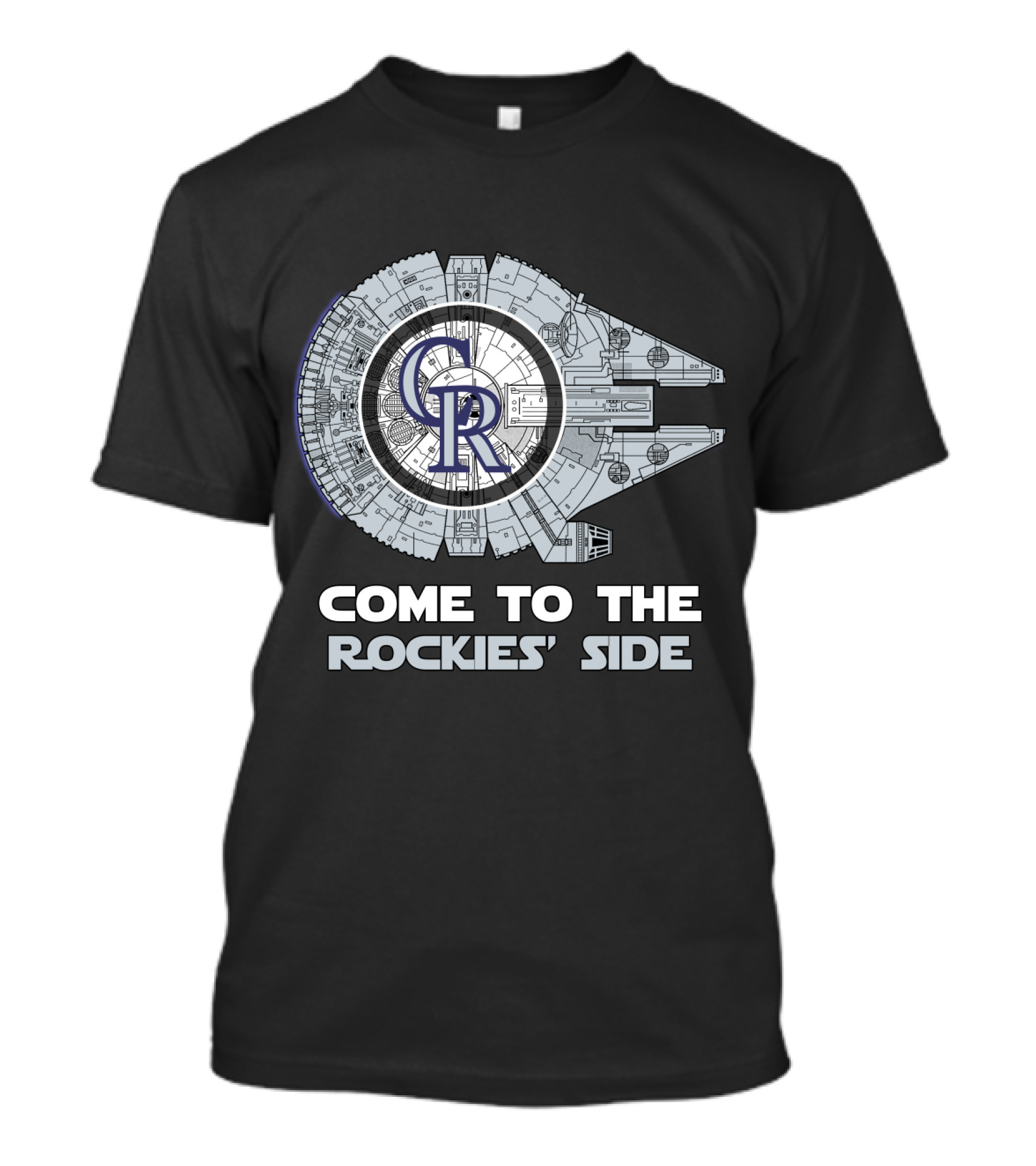 Come To The Rockies' Side Colorado Rockies Millennium Falcon MLB T-Shirt
