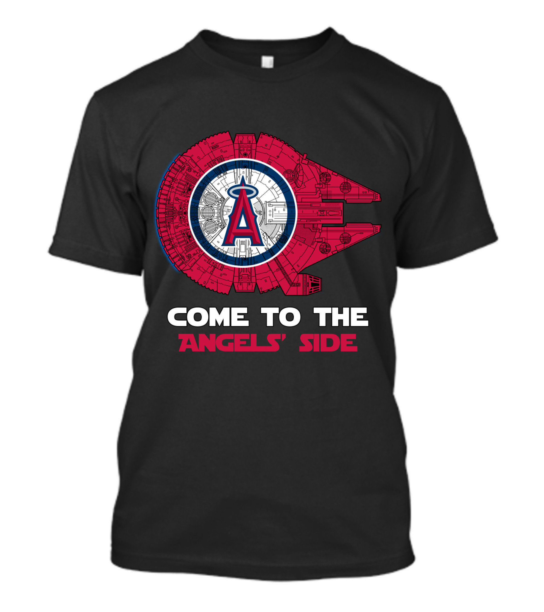 Los Angeles Angels Come To The Angels' Side Millennium Falcon MLB T-Shirt