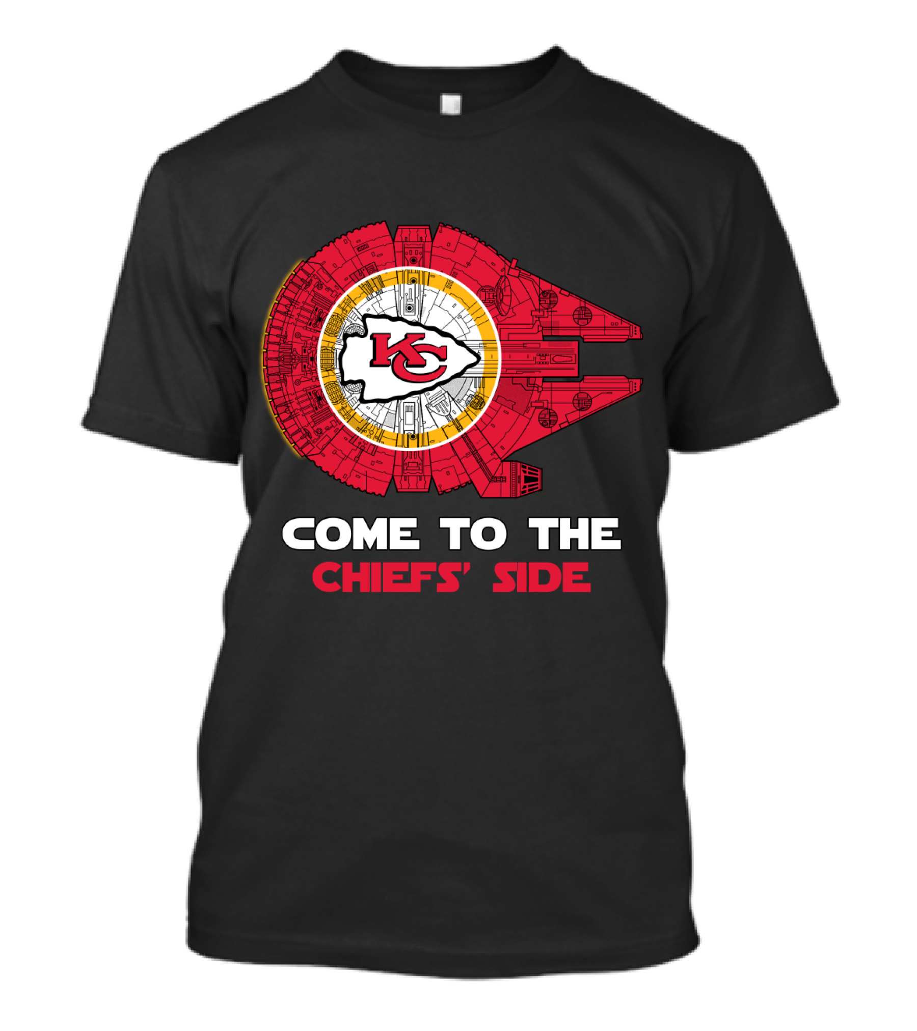 Come To The Chiefs' Side Kansas City Chiefs Millennium Falcon Nfl T-Shirt