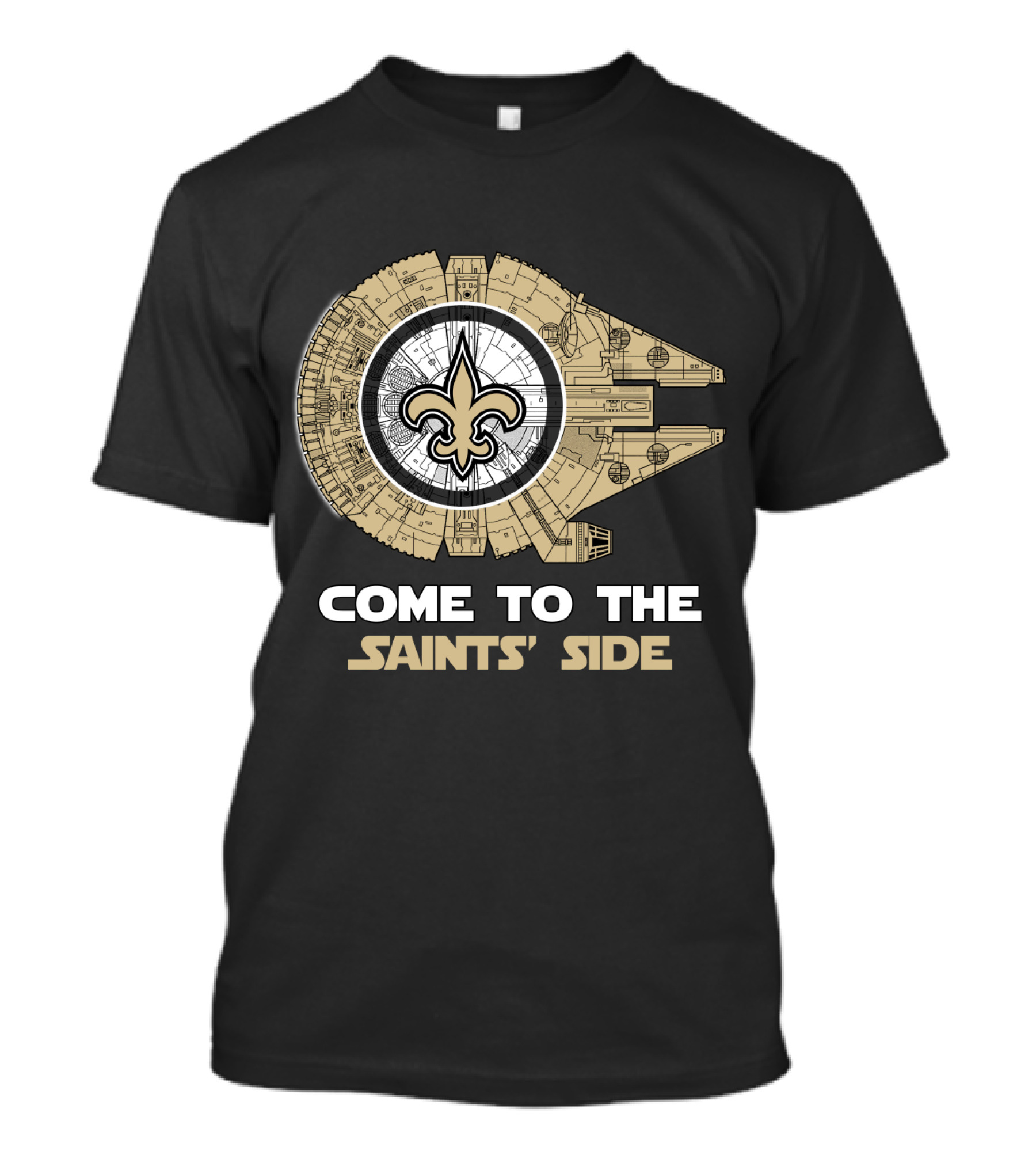 Come To The Saints' Side Millennium Falcon New Orleans Saints Nfl T-Shirt