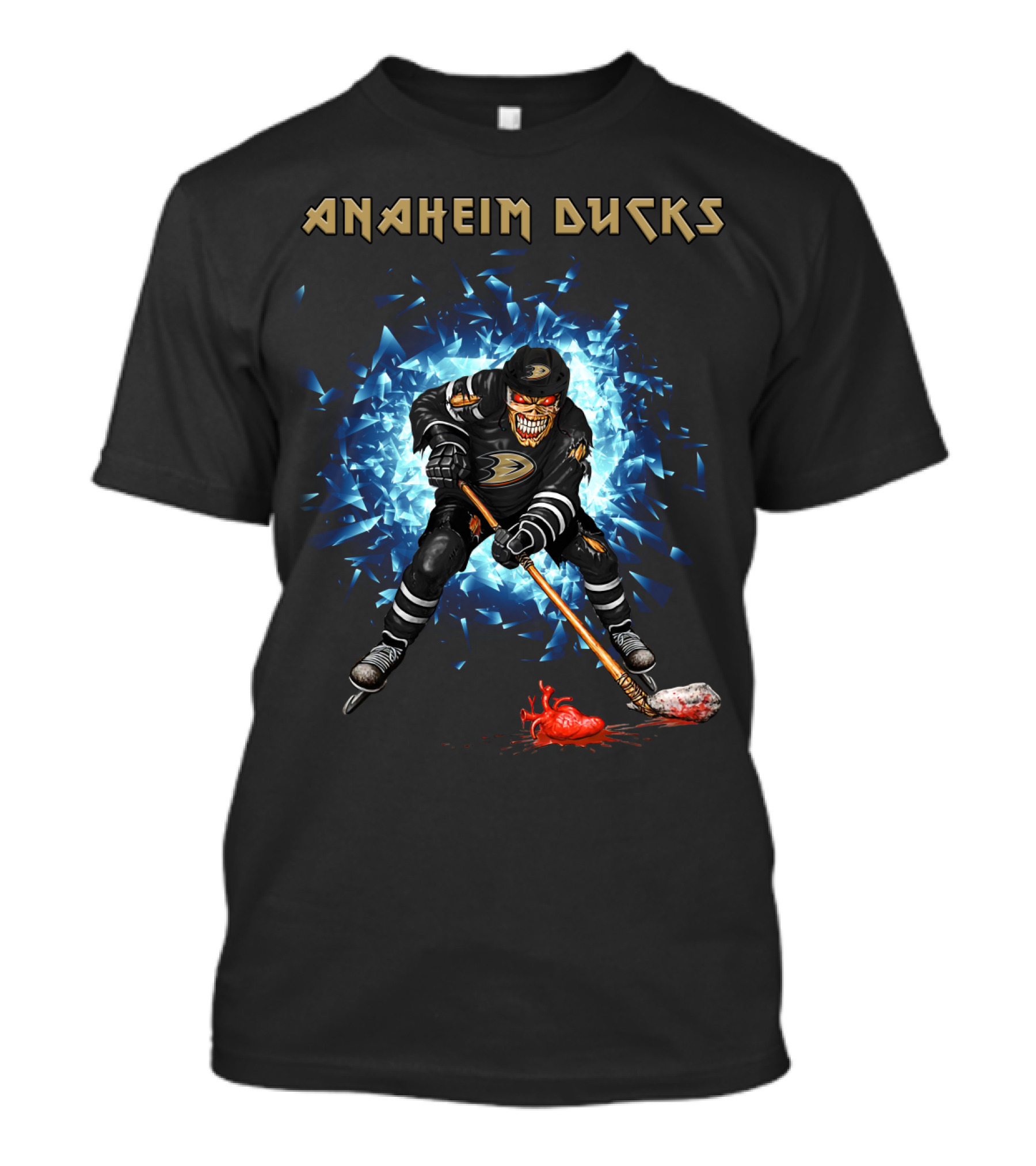 Anaheim Ducks Hockey Skeleton Dynamic Action T-Shirt