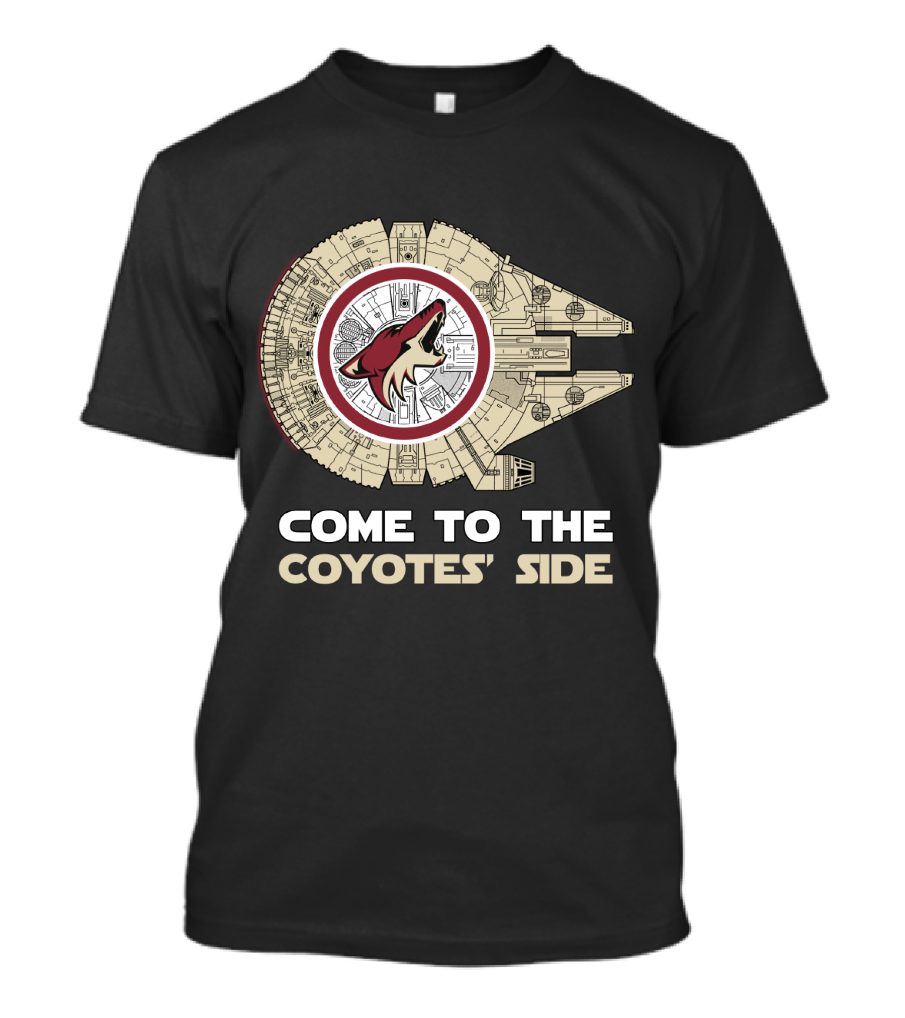 Come To The Coyotes' Side Arizona Coyotes Millennium Falcon T-Shirt
