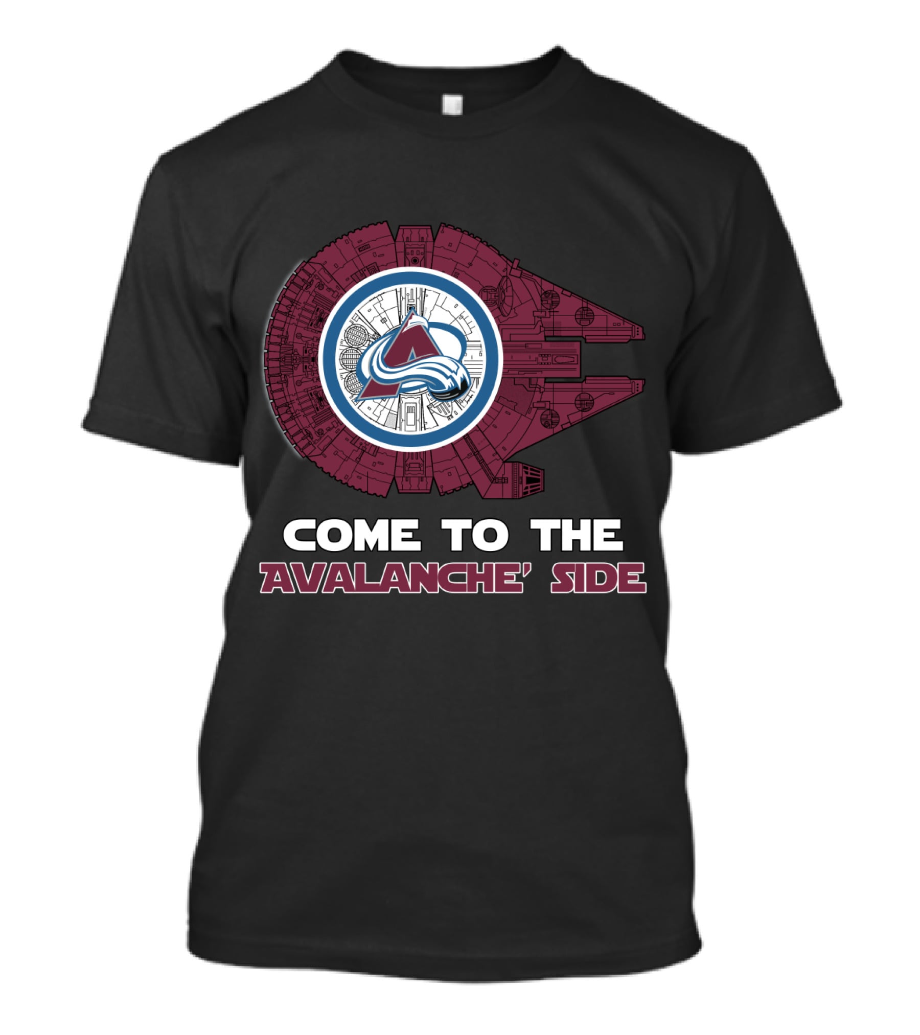 Colorado Avalanche Come To The Avalanche' Side Millennium Falcon T-Shirt