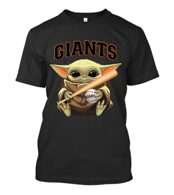 San Francisco Giants Baby Yoda With Baseball And Bat T-Shirt