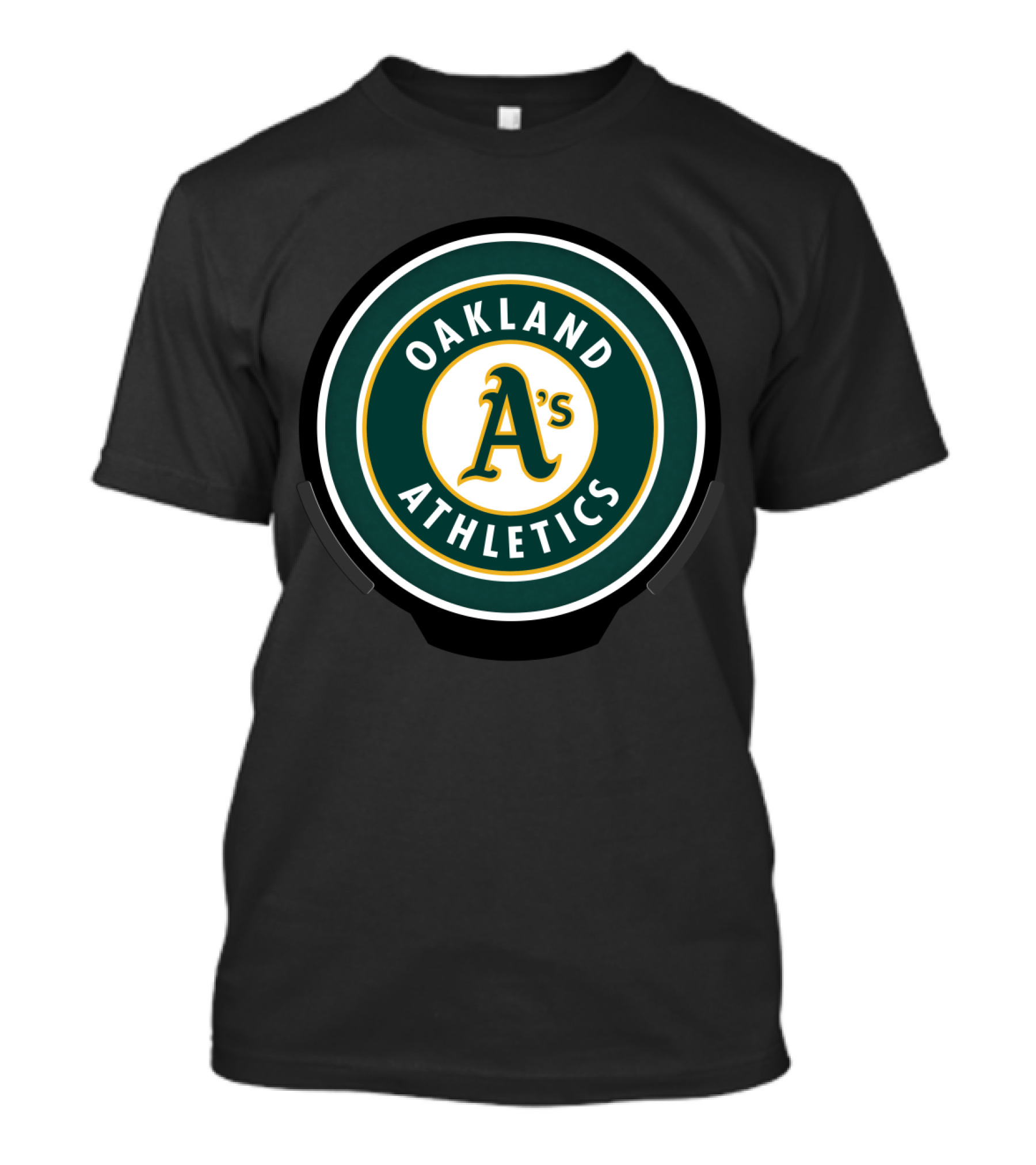 Oakland Athletics A's Logo Circle Green And Yellow T-Shirt