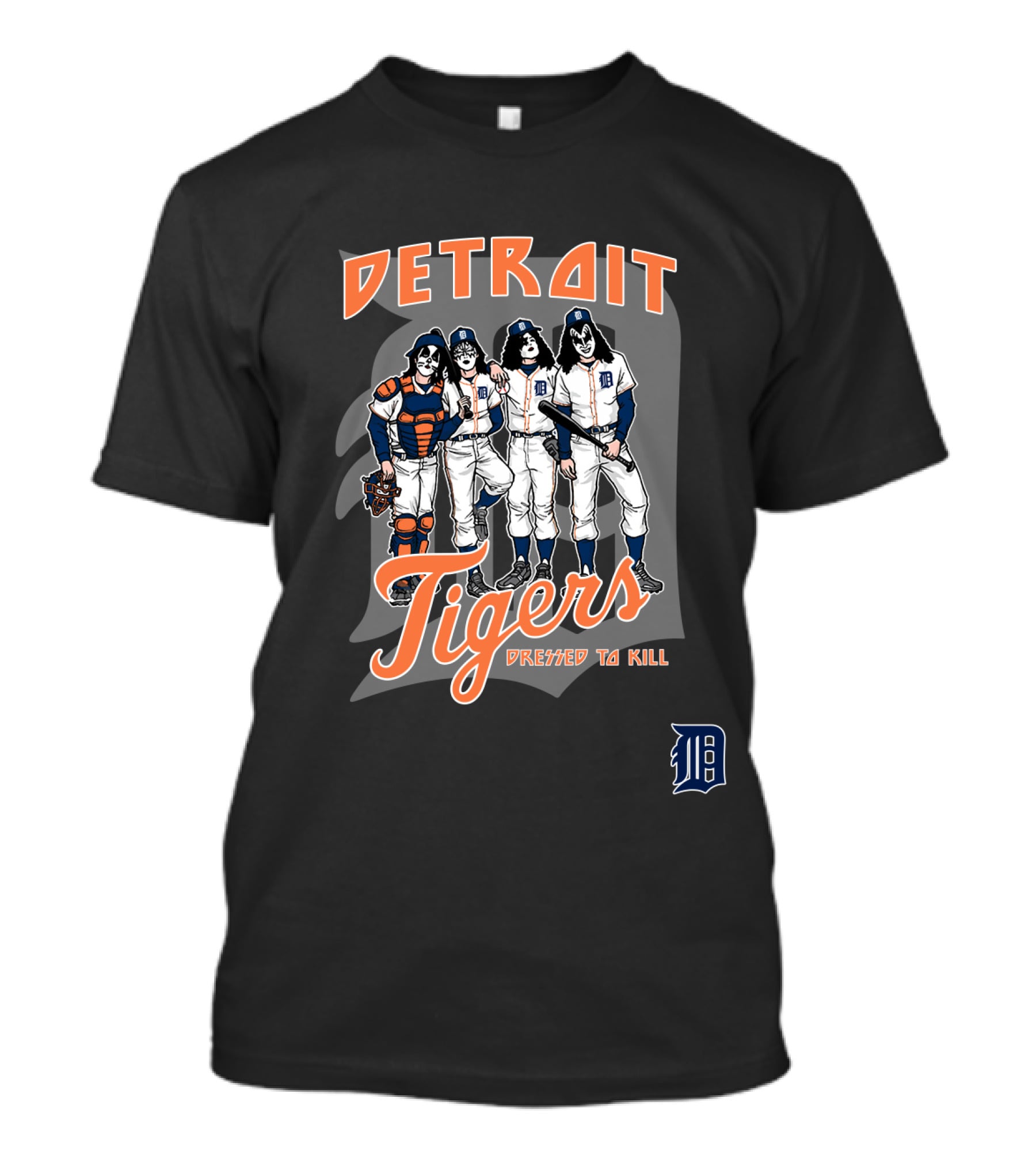 KISS Detroit Tigers Dressed To Kill Baseball Players T-Shirt