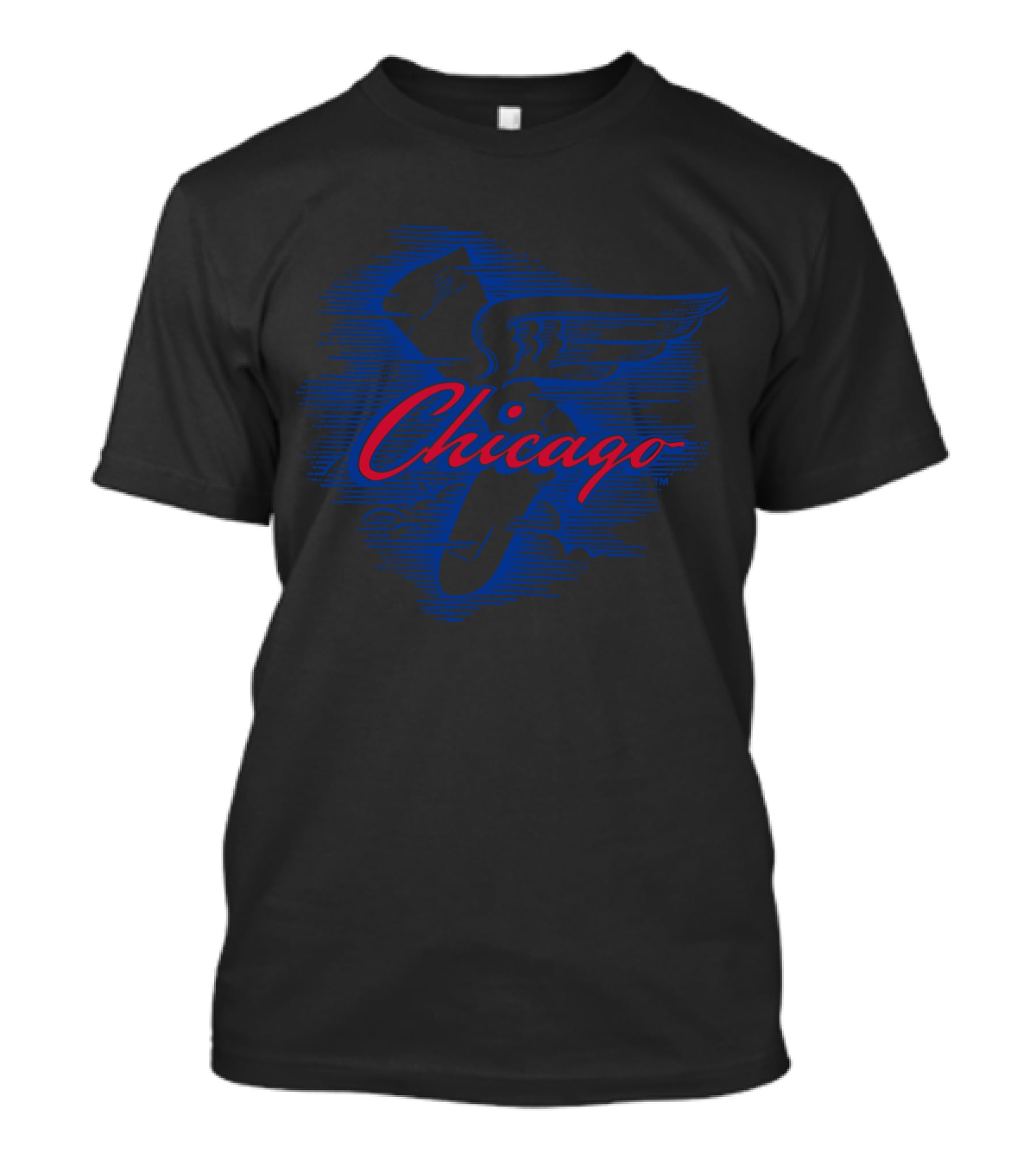 Chicago Winged Shoe In Blue With Red Lettering T-Shirt