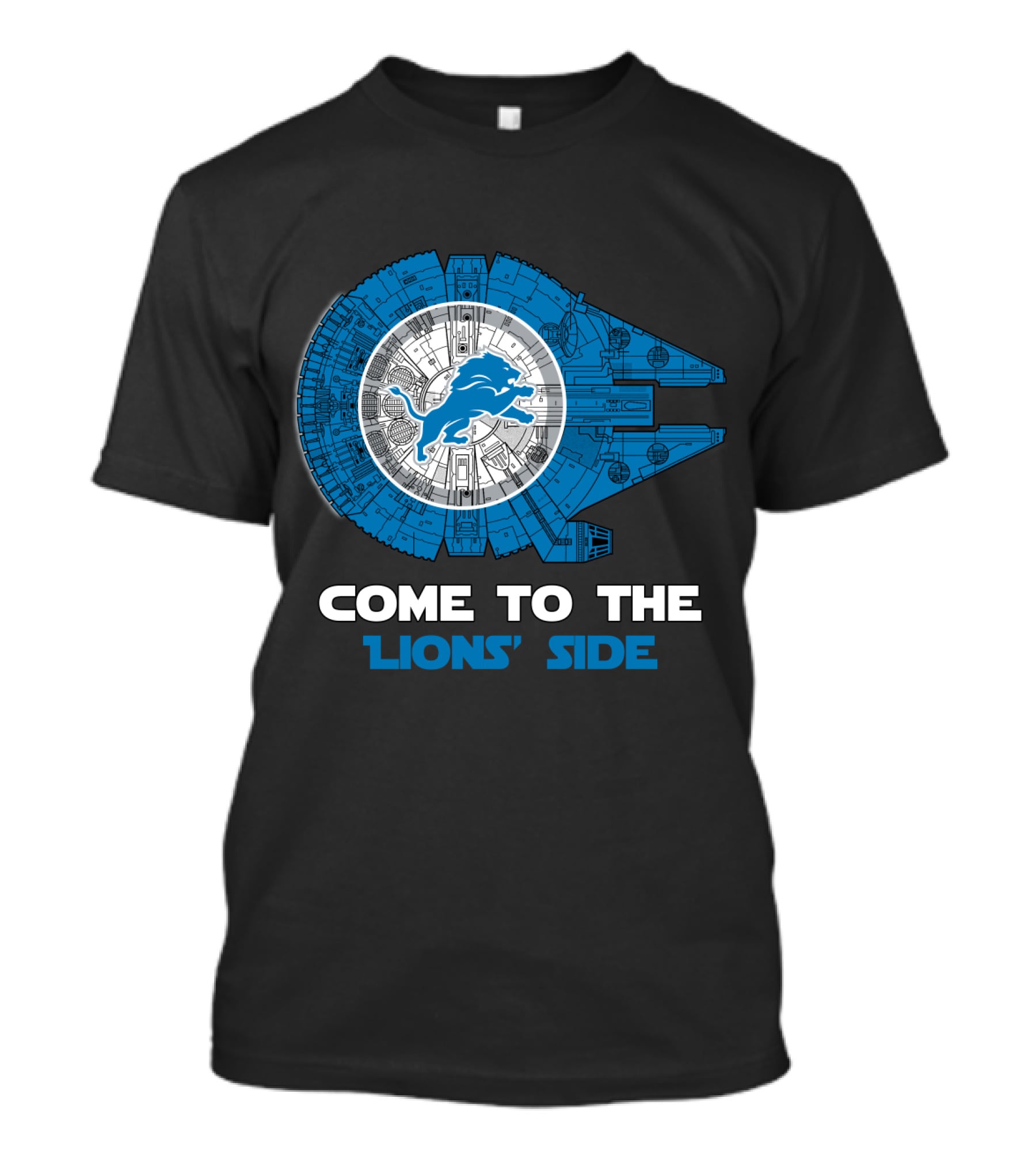 Come To The Lions' Side Millennium Falcon Detroit Lions T-Shirt