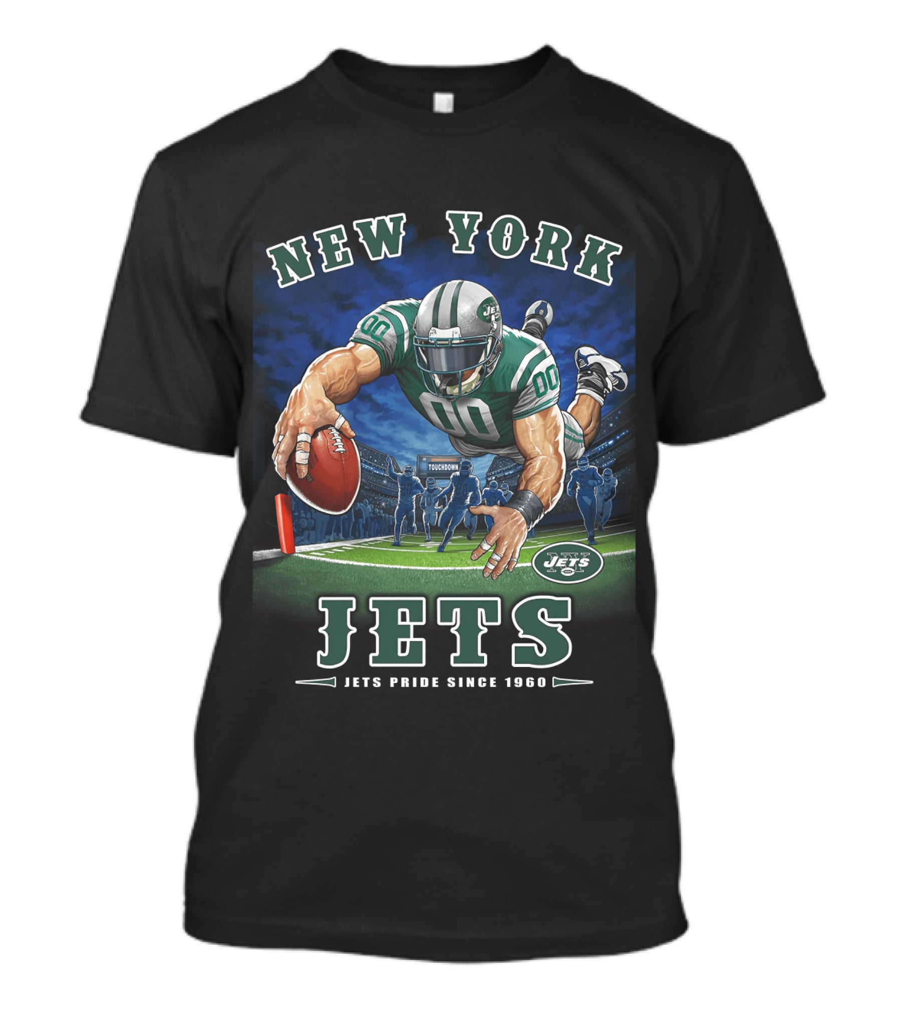 New York Jets Pride Since 1960 End Zone Touchdown T-Shirt
