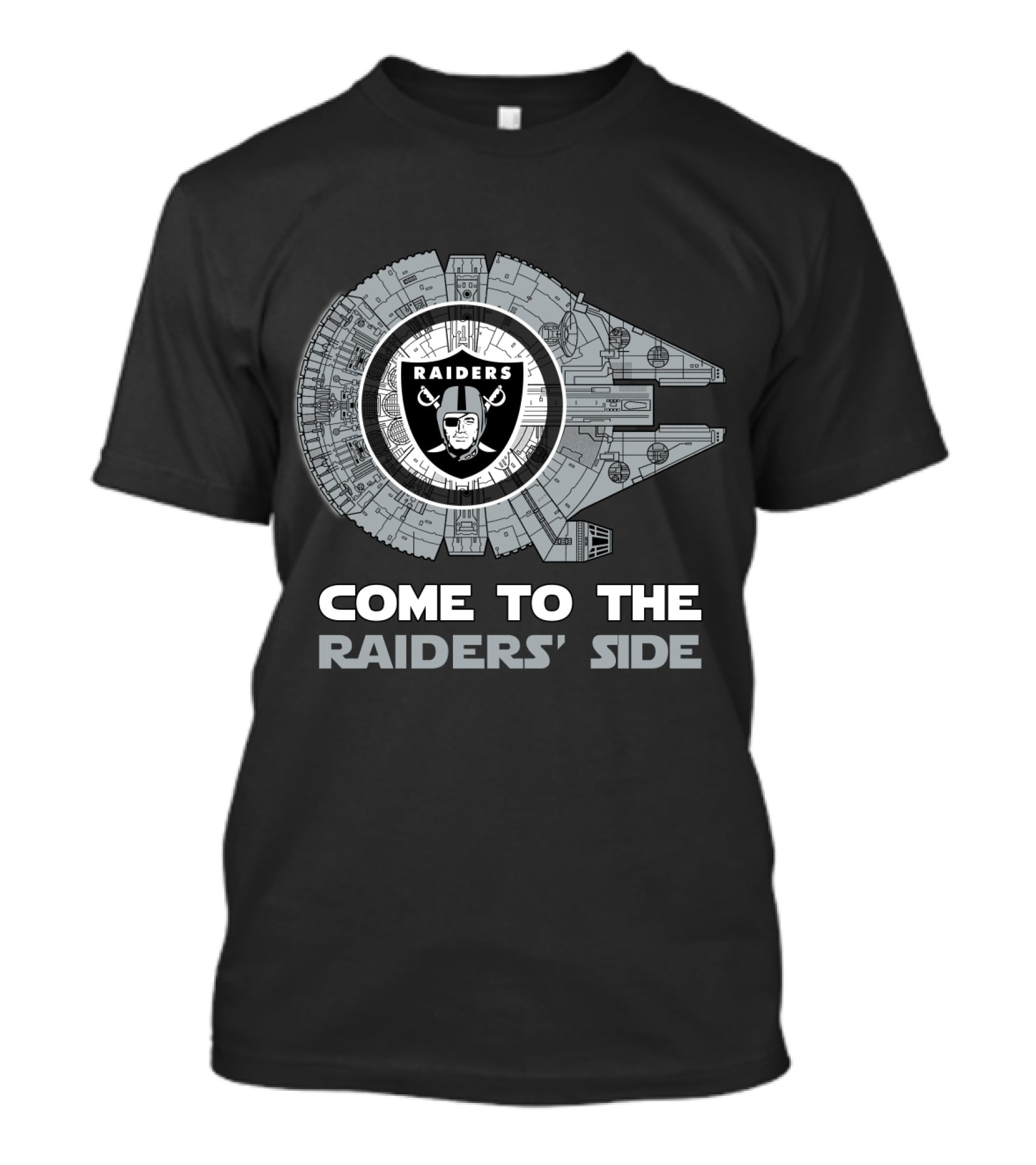 Come To The Raiders' Side Oakland Raiders Millennium Falcon T-Shirt