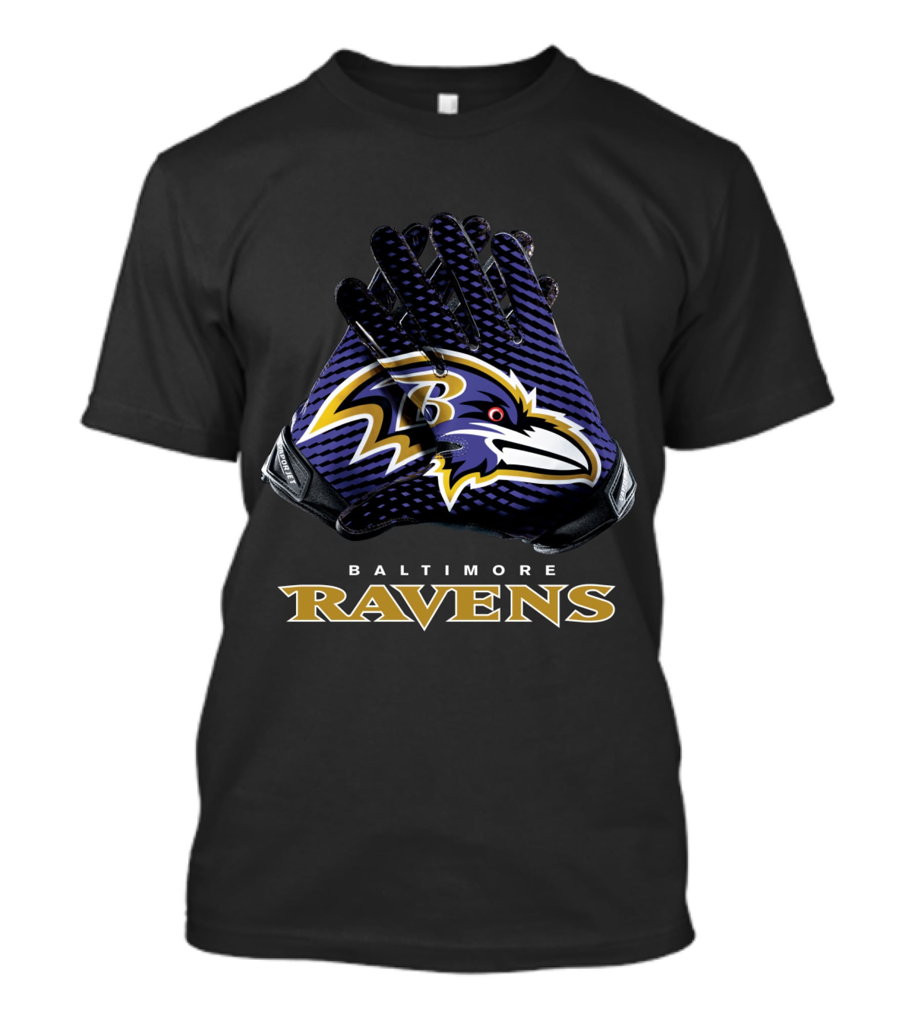 Baltimore Ravens Nfl Gloves Football Team Logo Bold T-Shirt