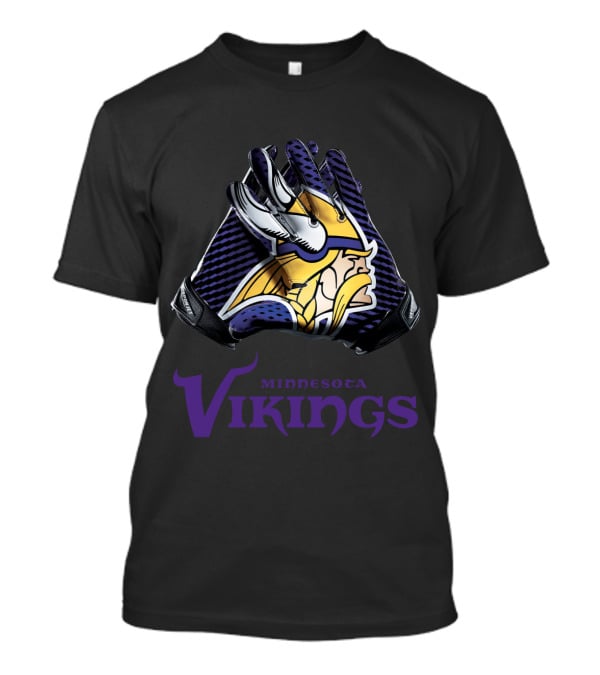 Minnesota Vikings Nfl Gloves Iconic Team T-Shirt