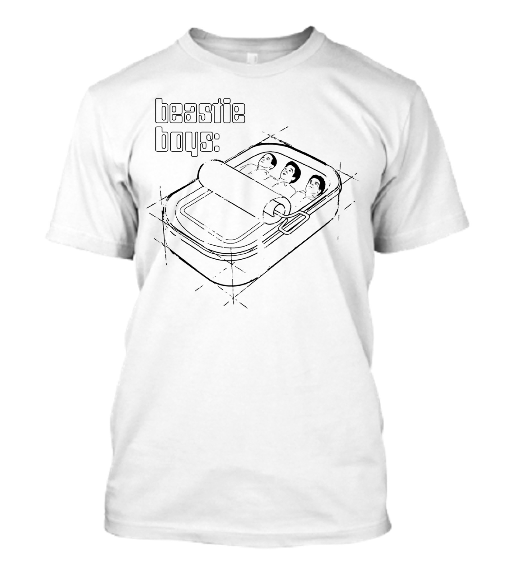 Beastie Boys Album Cover With Iconic Three Band Members In Sardine Can T-Shirt