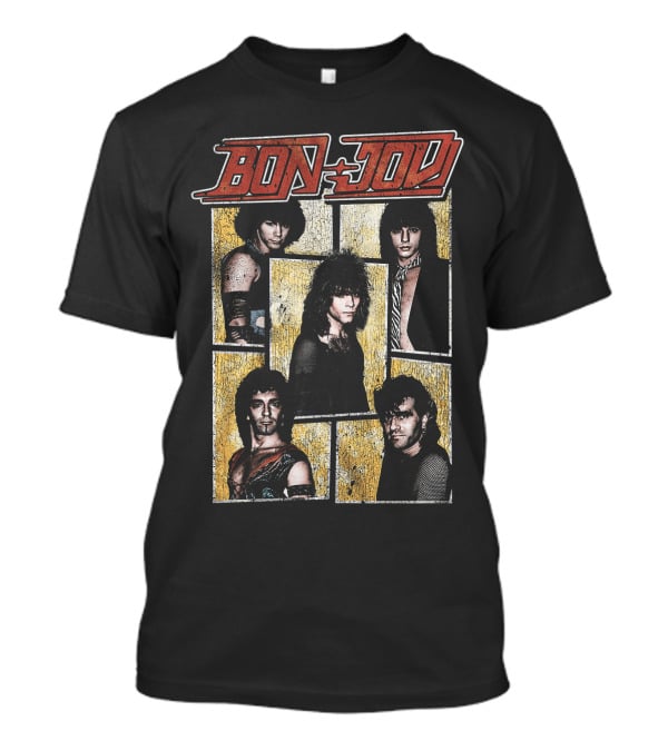 Bon Jovi Band Members Vintage Photo Collage T-Shirt