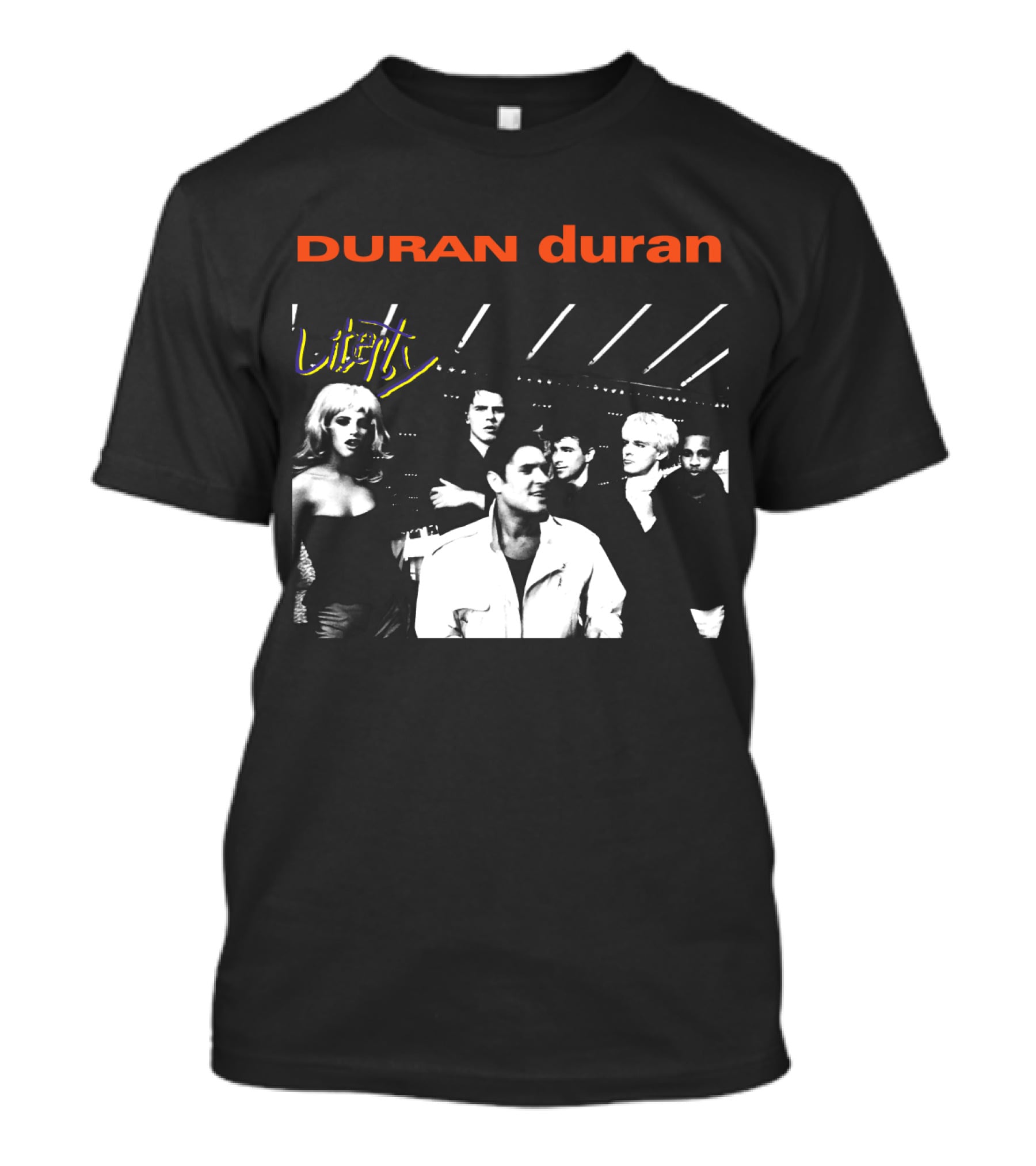Duran Duran Liberty Album Cover Black And White Group T-Shirt