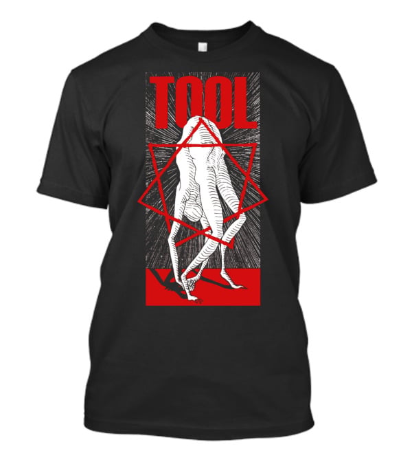 Tool Geometric Human Figure With Red Star T-Shirt