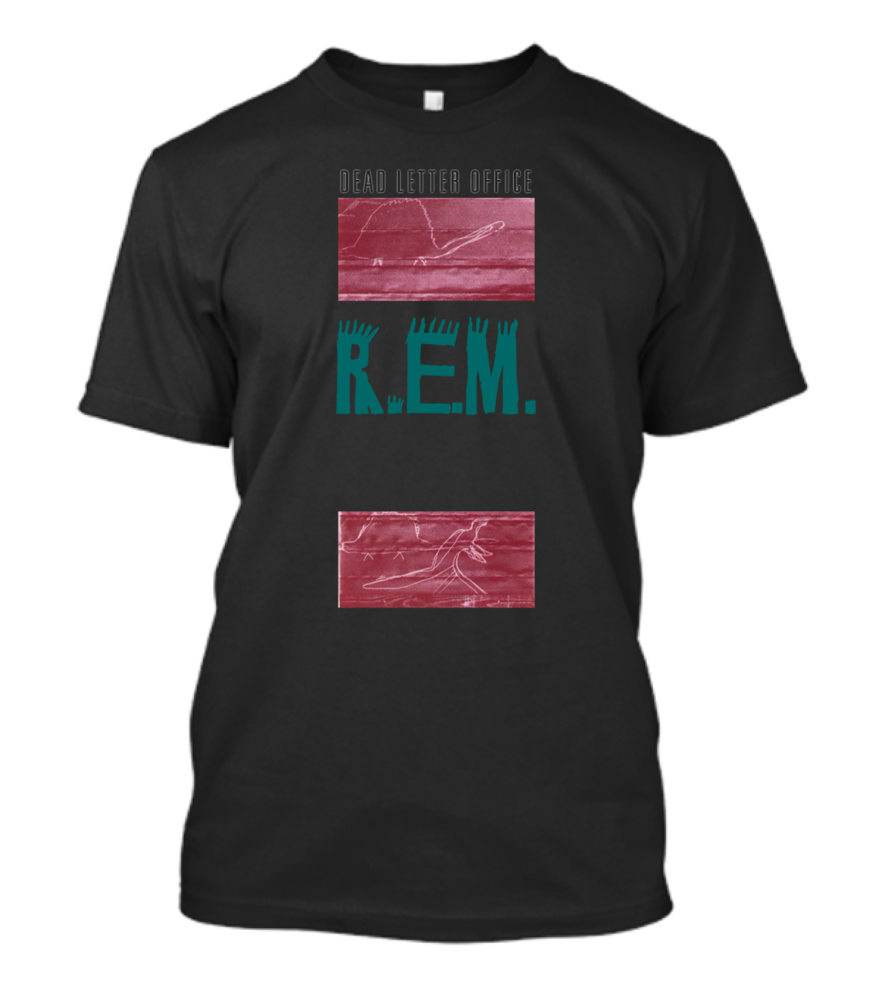 R.E.M. Dead Letter Office Album Cover Art With Line Drawings T-Shirt
