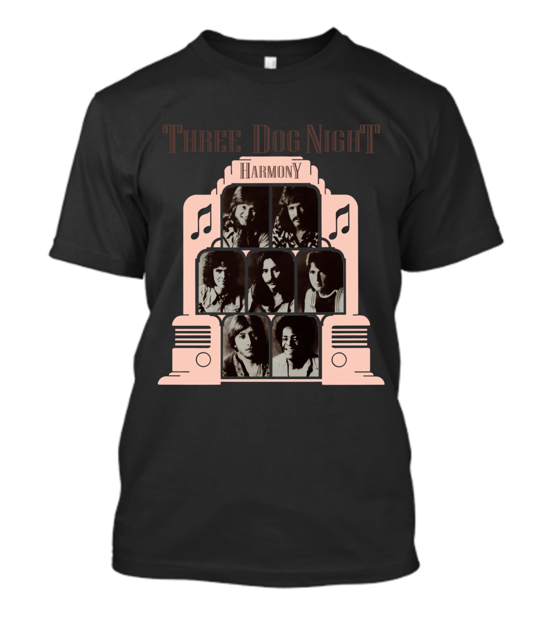 Three Dog Night Harmony Album Cover Jukebox T-Shirt