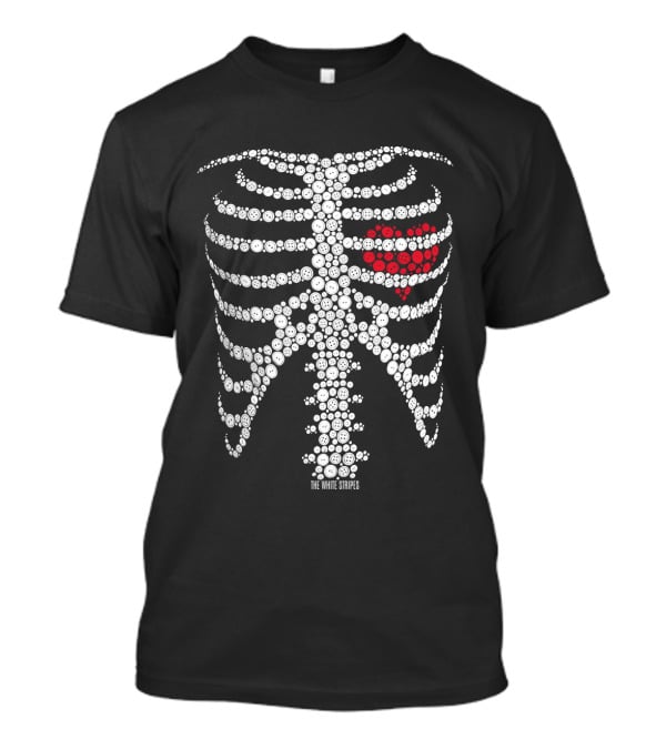 The White Stripes Ribcage Heart Button T-Shirt