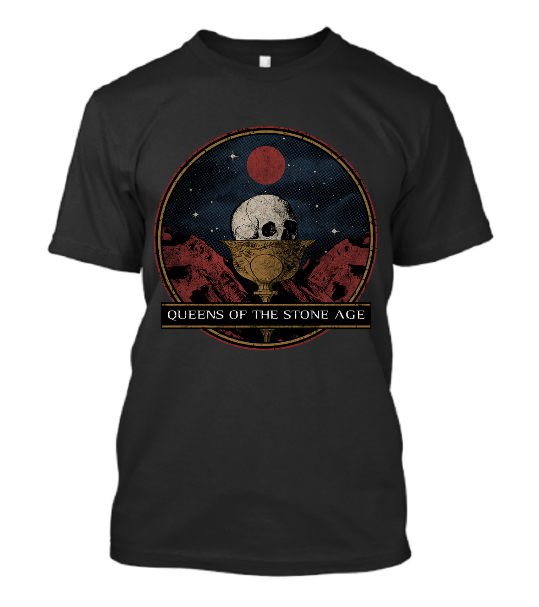 Queens Of The Stone Age Skull Chalice Astral Desert Moon T-Shirt
