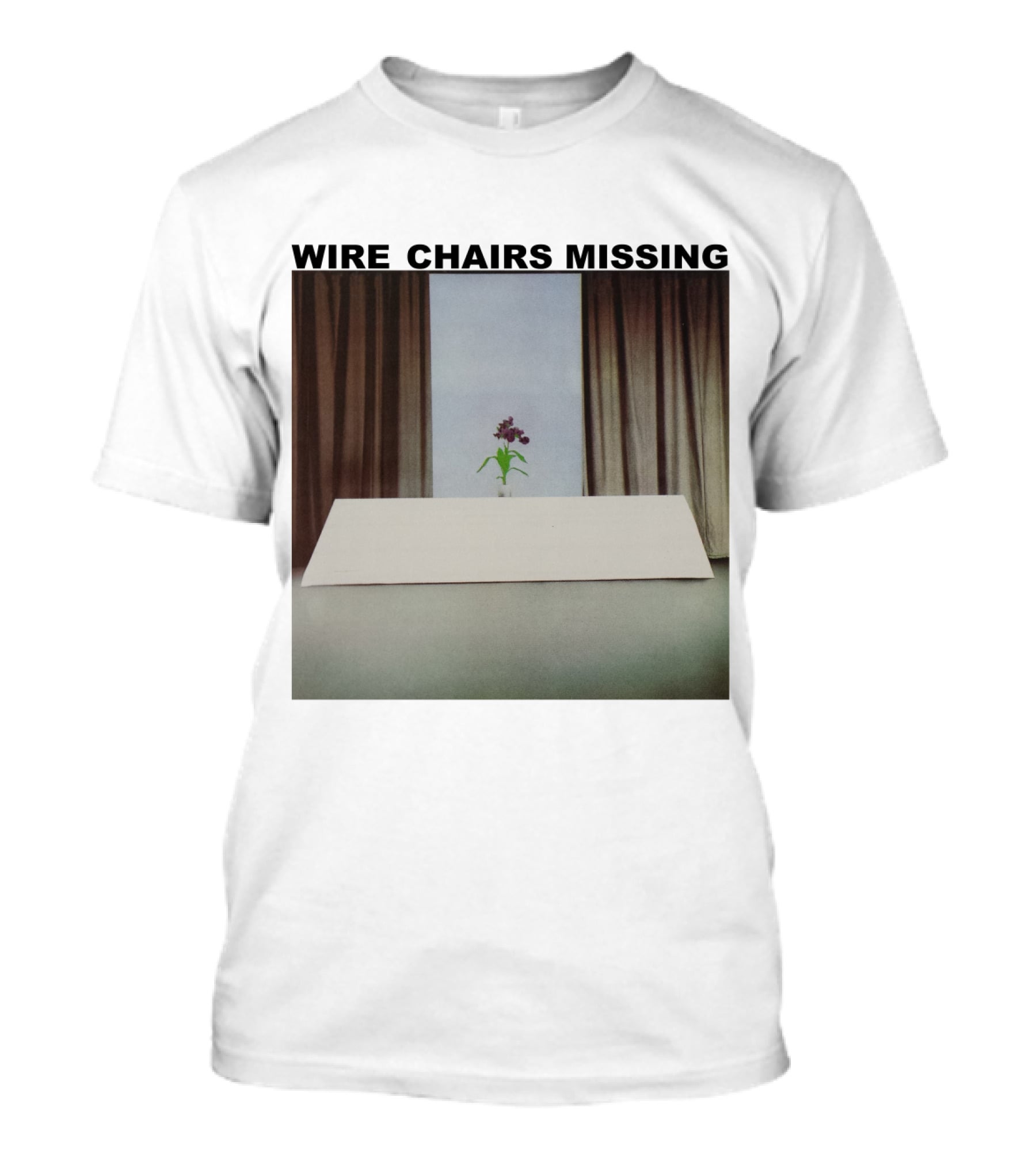 Wire Chairs Missing Orchid On Table Minimalist Room T-Shirt