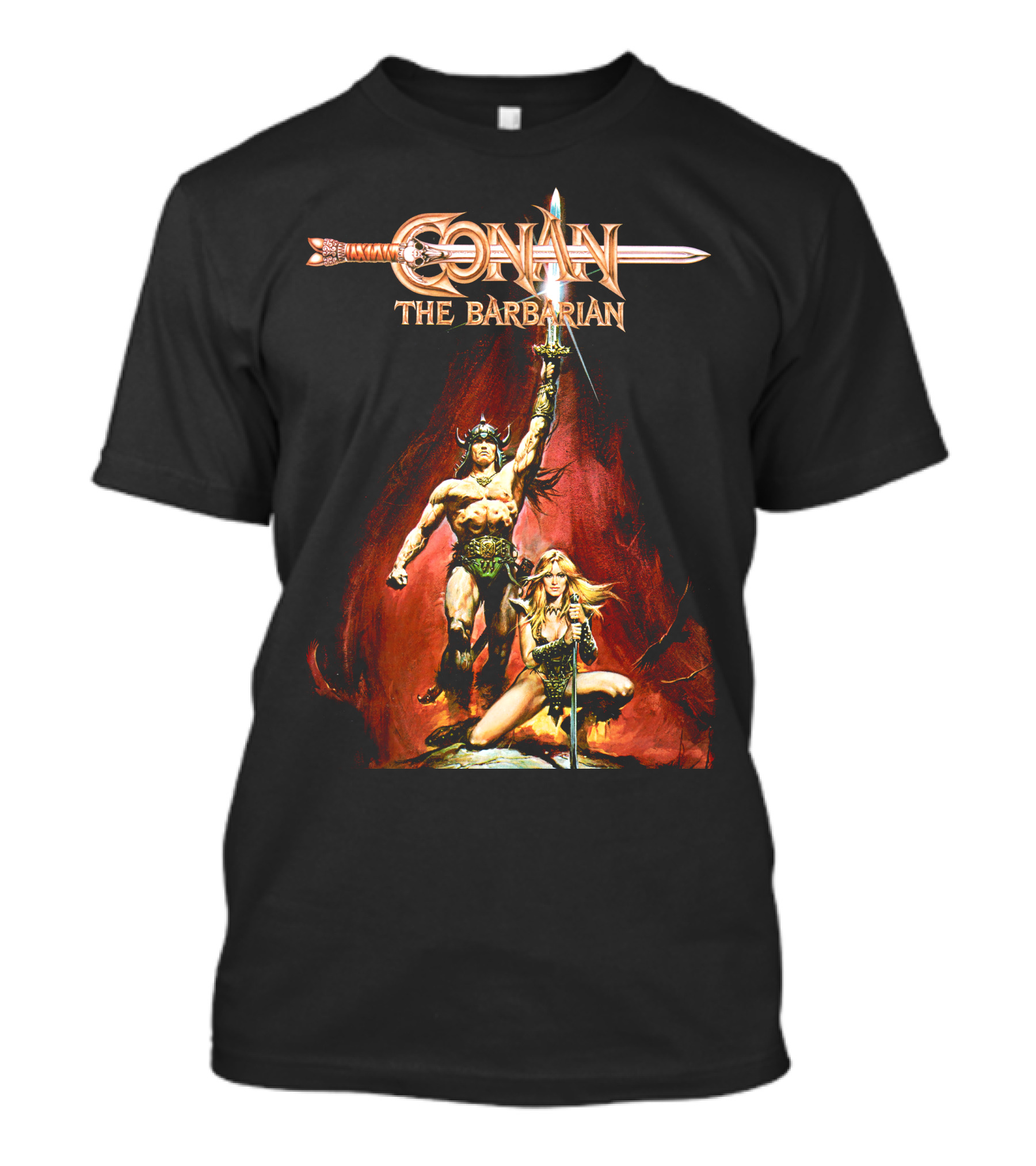 Conan The Barbarian Sword And Warrior Artwork T-Shirt