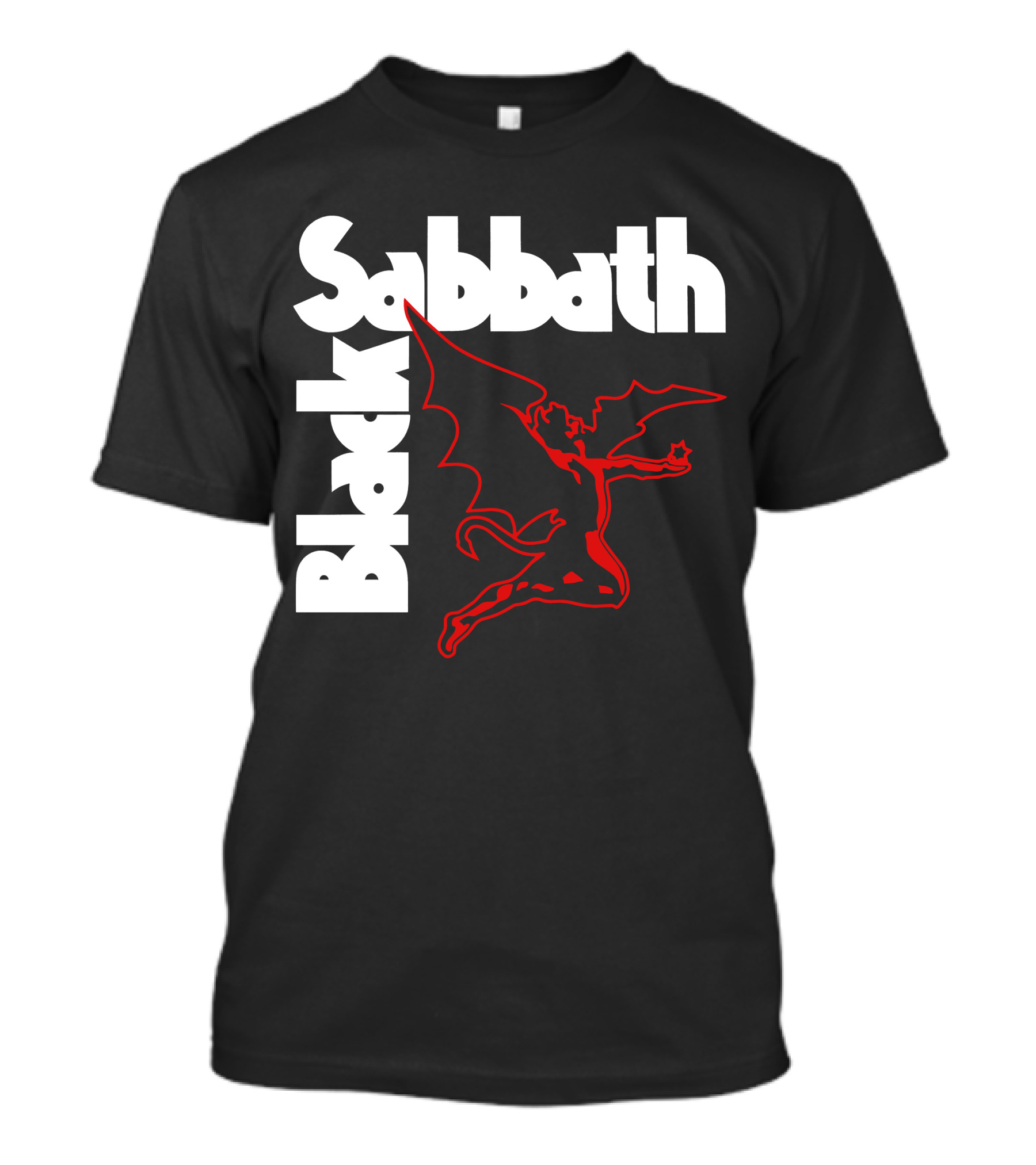 Black Sabbath Logo With Red Winged Figure T-Shirt