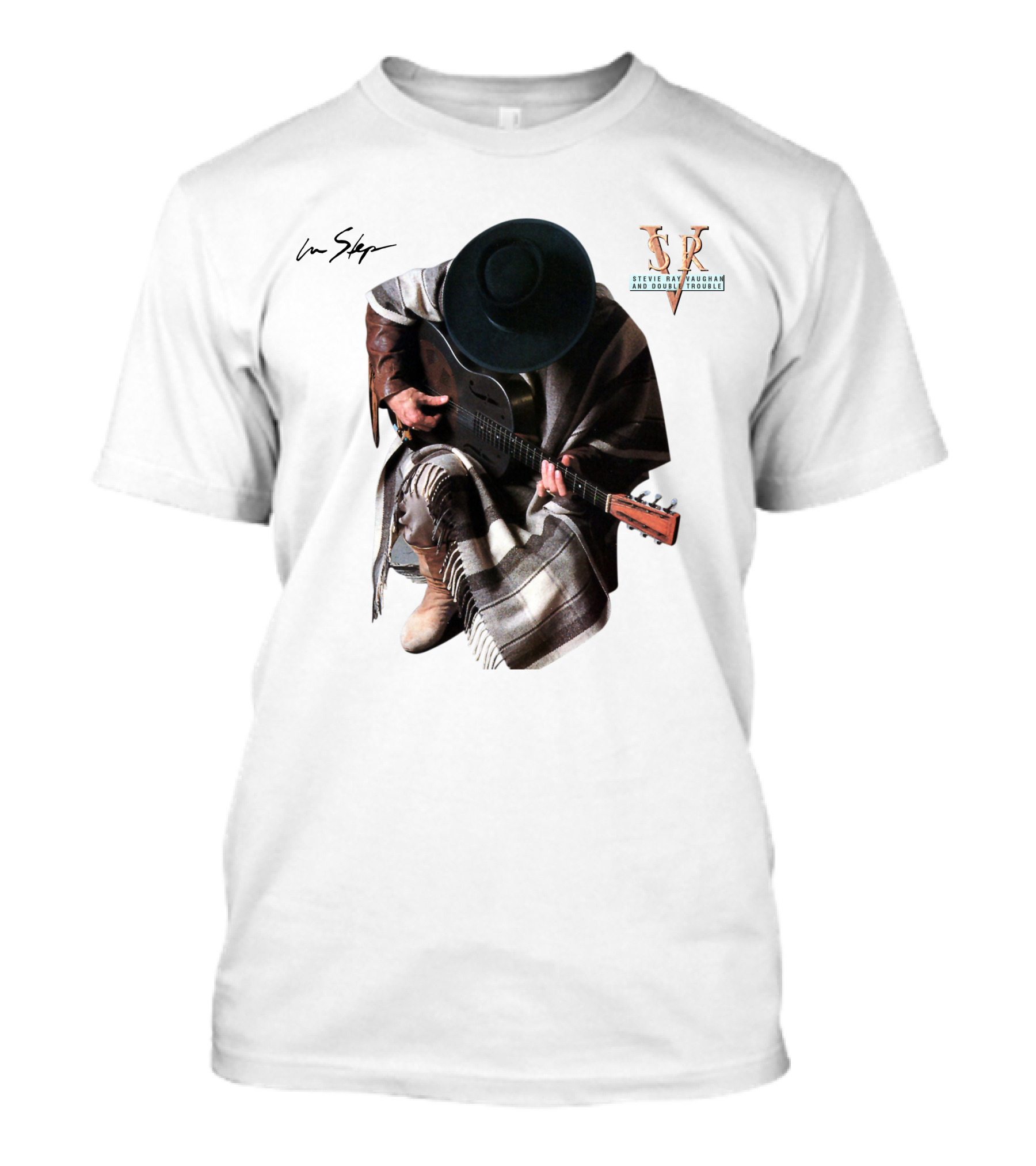 Stevie Ray Vaughan In Step Srv Texas Blues Guitarist T-Shirt