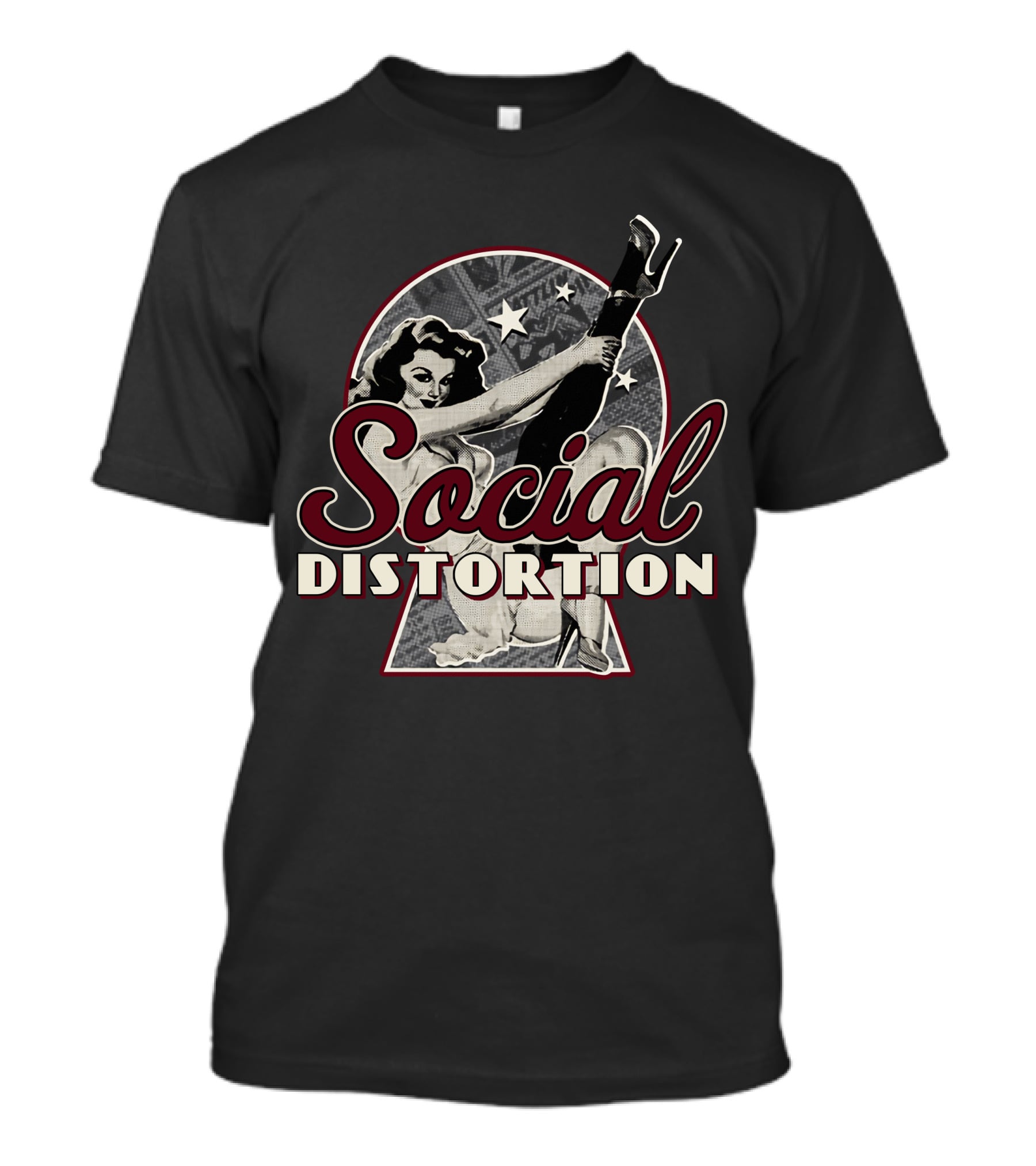 Social Distortion Retro Pin-Up Girl Art T-Shirt