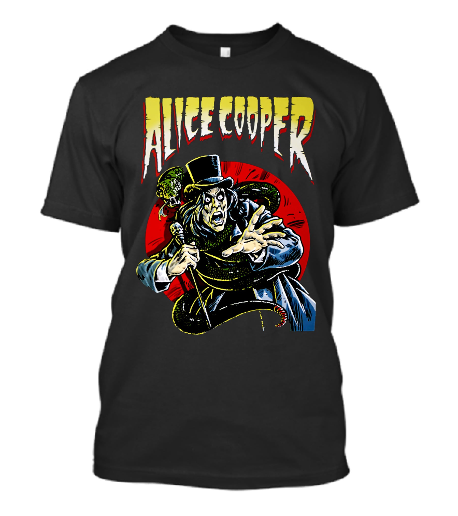 Alice Cooper Horror Snake Red Circle T-Shirt