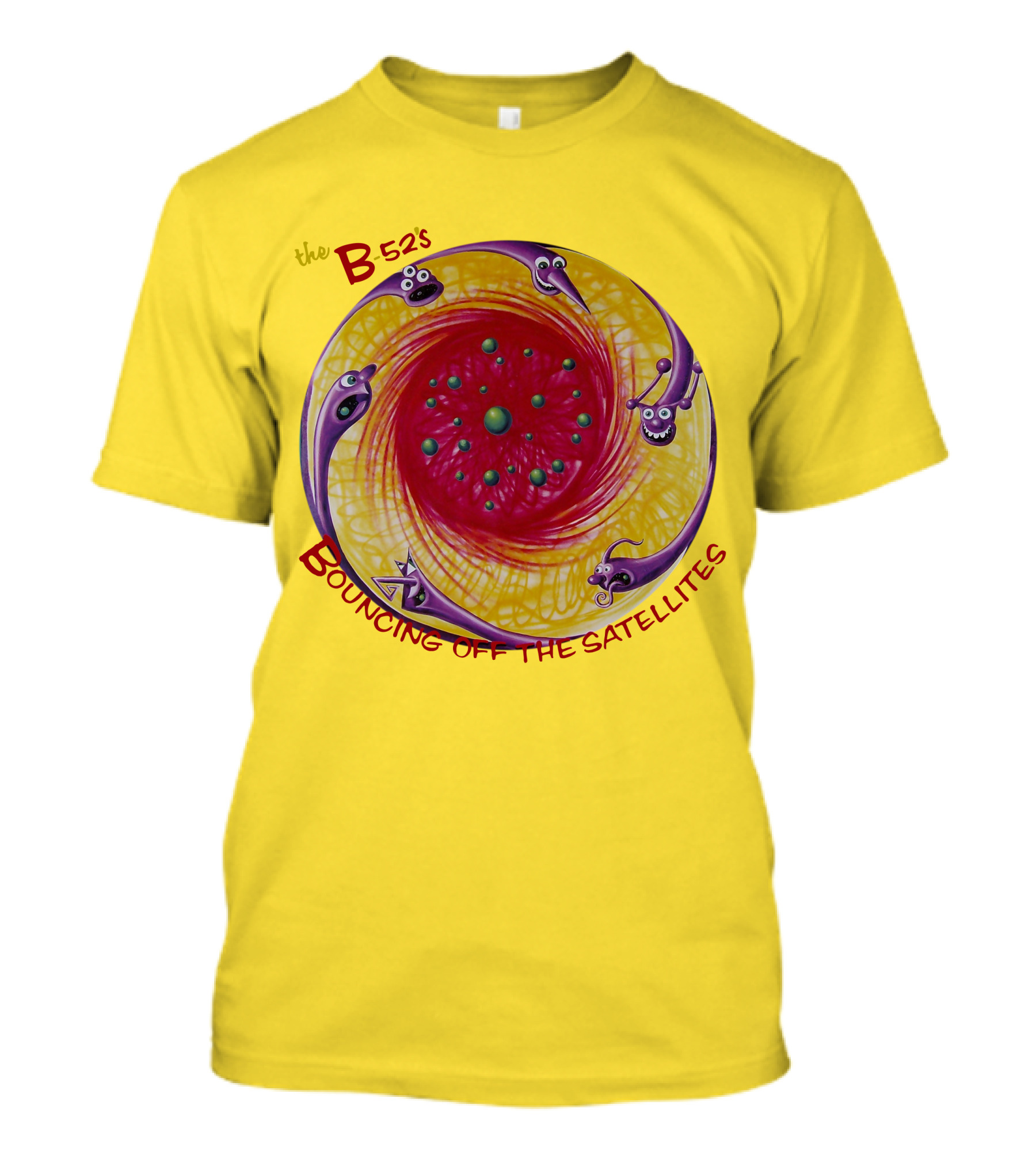 The B52'S Bouncing Off The Satellites Alien Cartoon Orbit T-Shirt