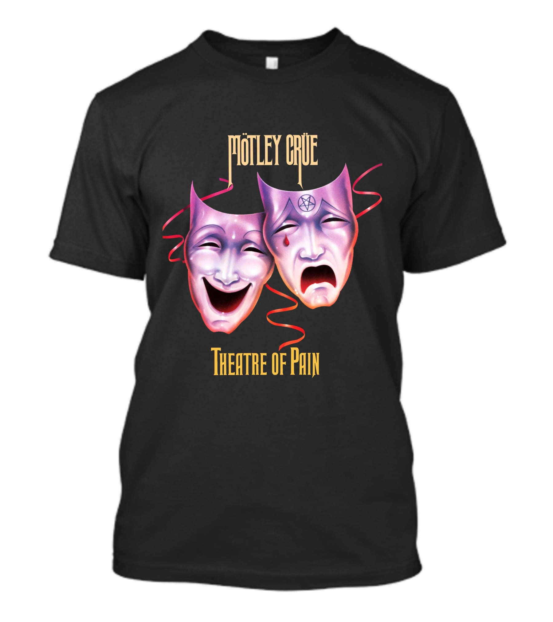 Mötley Crüe Theatre Of Pain Comedy And Tragedy Masks T-Shirt