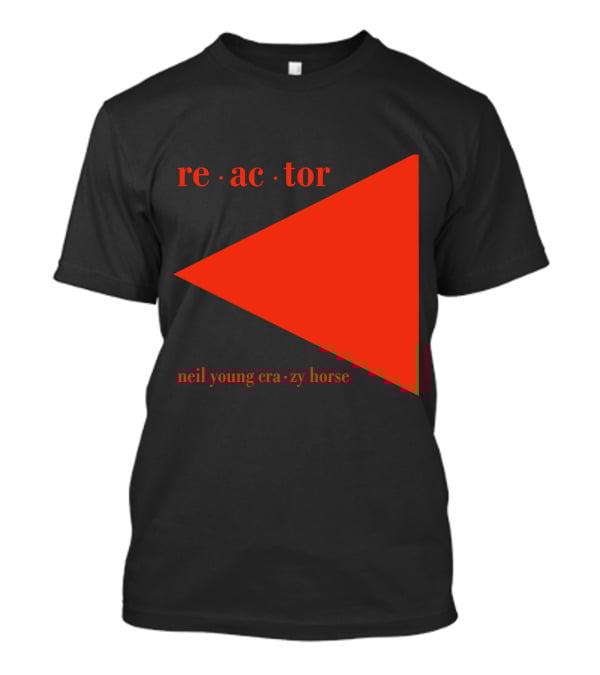 Reactor Neil Young Crazy Horse Red Triangle On Black T-Shirt