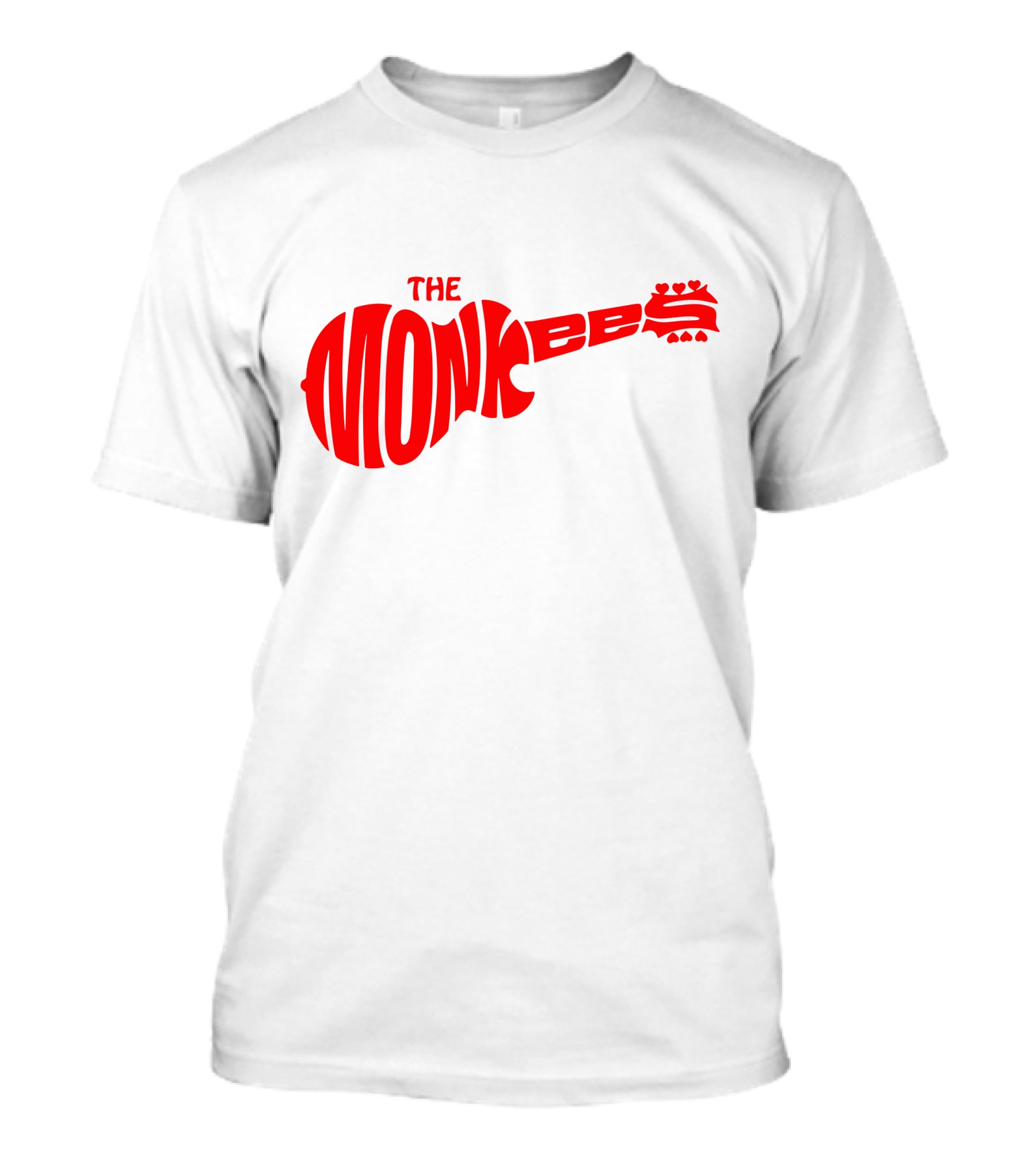 The Monkees Logo Guitar Shape Red T-Shirt