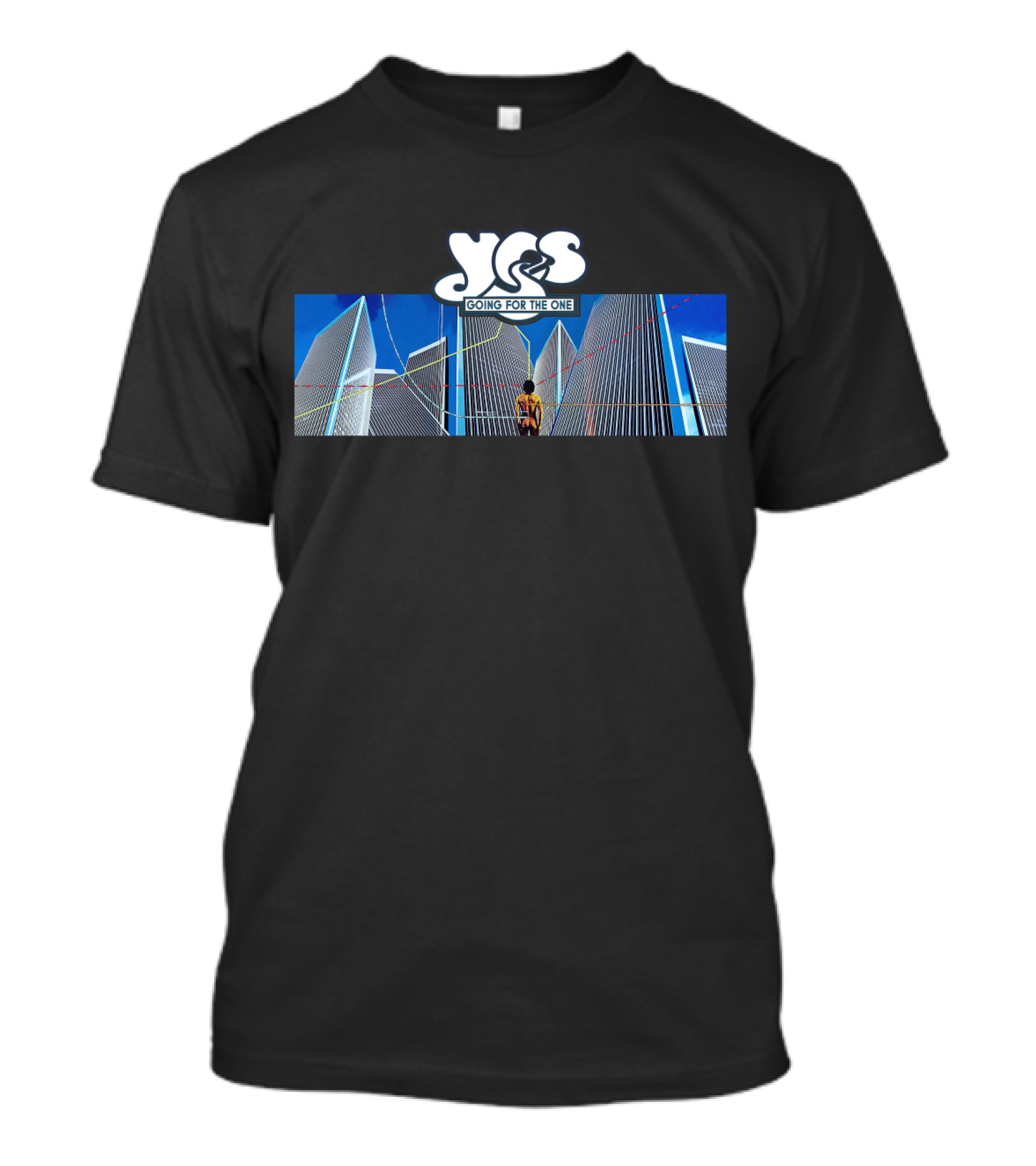 Yes Going For The One Album Cover Skyscraper T-Shirt