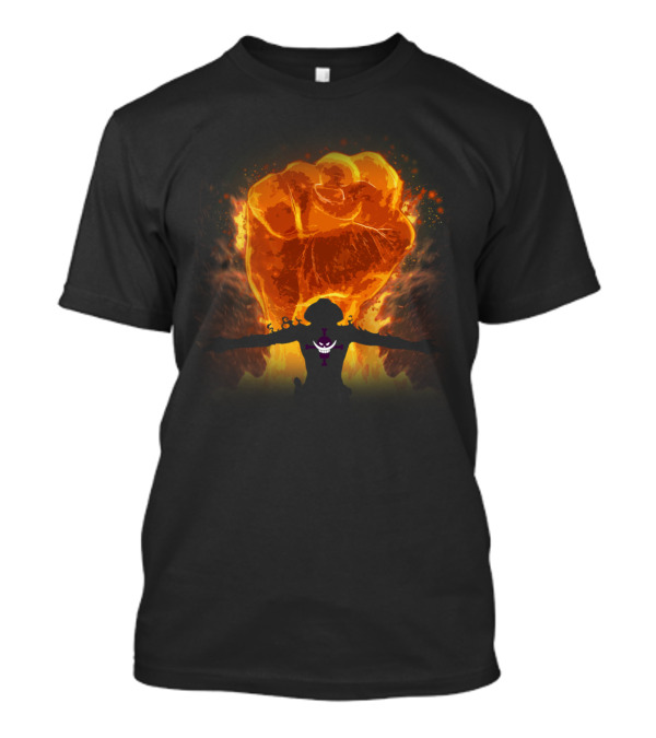 Ace Fire Fist One Piece Anime Dark Silhouette Flame Power T-Shirt