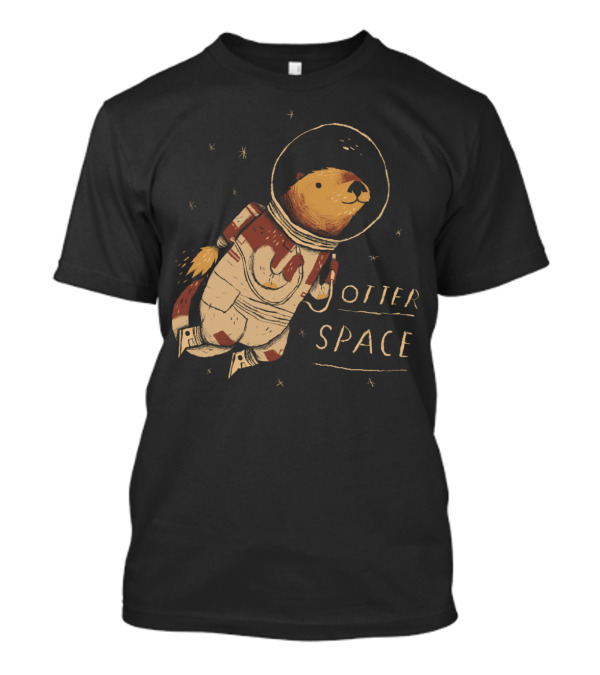 Otter Space Astronaut Floating Among Stars T-Shirt