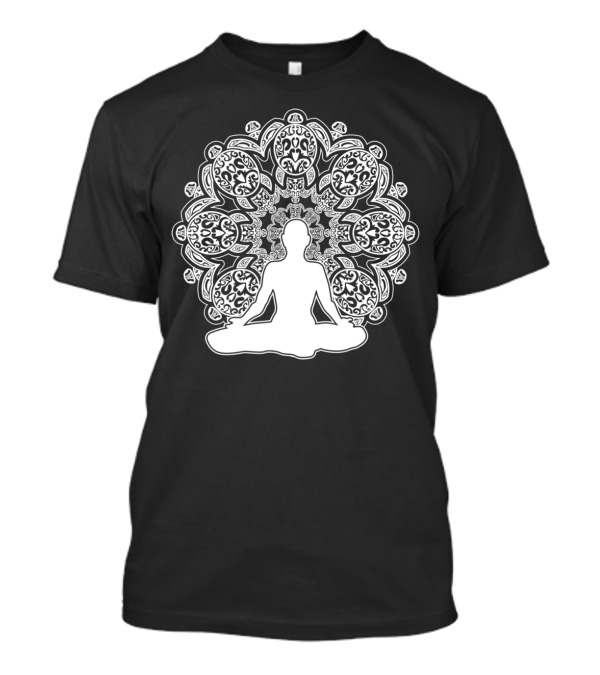 Meditating Turtle Mandala SynergyDi Yoga Harmony T-Shirt