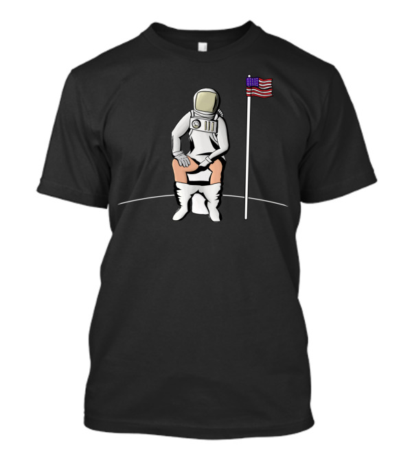 Astronaut Meditation On The Moon With American Flag Legends T-Shirt