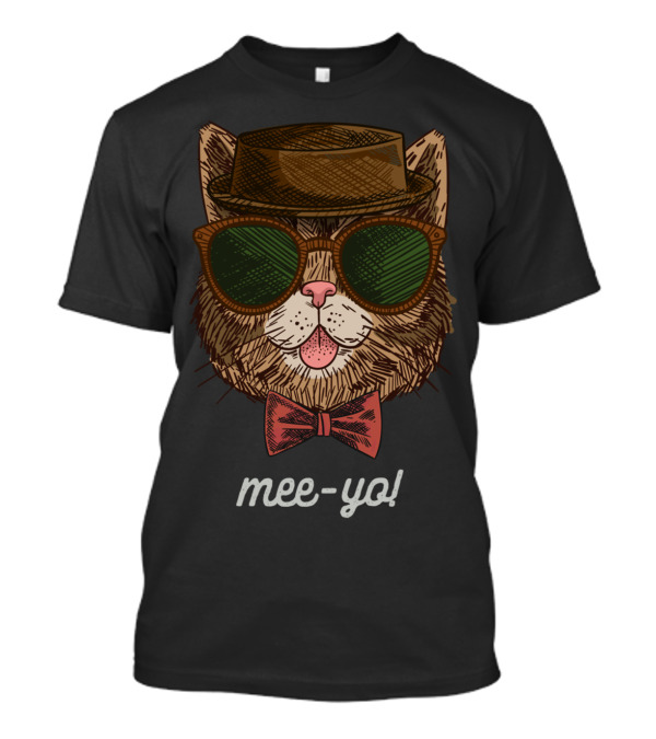 Mee Yo Cool Hipster Cat With Hat And Sunglasses T-Shirt