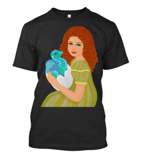 Meet A New Friend With Red-Haired Girl Holding Blue Dragon Egg T-Shirt