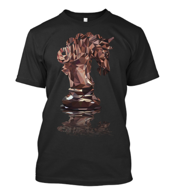 Knight Low Poly Chess Piece Reflection T-Shirt