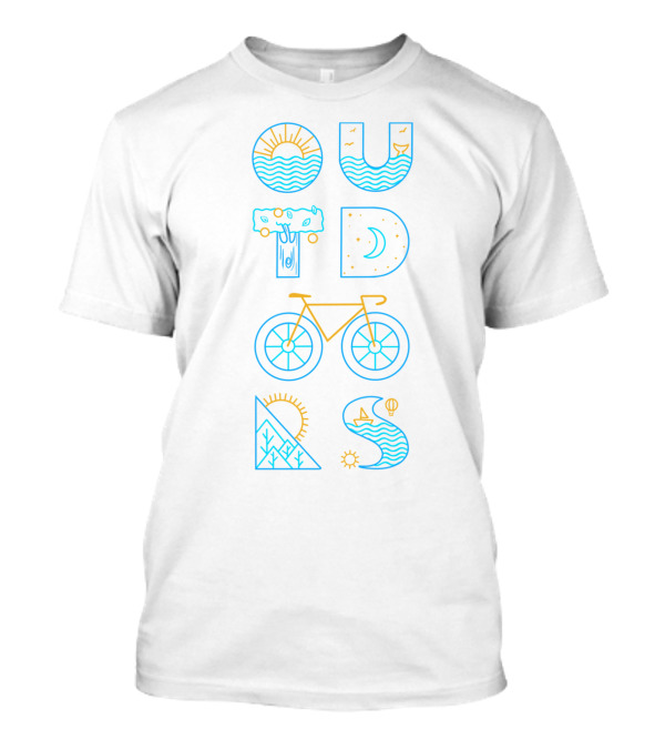 Outdoors Nature Sun Moon Tree Bicycle Mountains Ocean T-Shirt