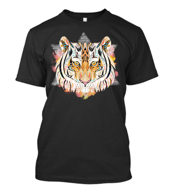 Tiger Look Geometric Colorful Head T-Shirt