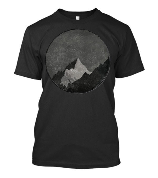 Mounts Dark Silhouette Circle T-Shirt