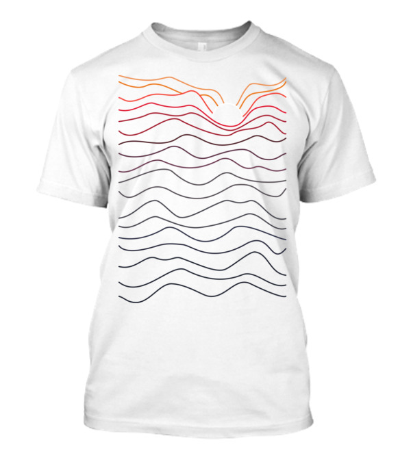 Outono Sunset Waves Abstract Lines T-Shirt