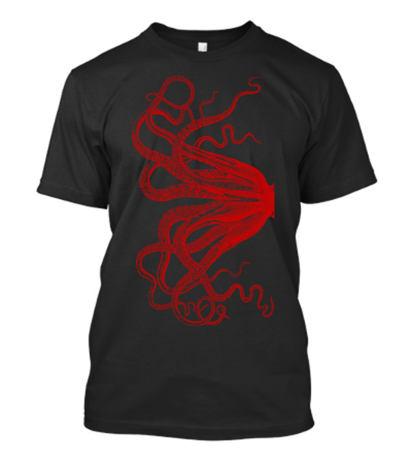 Red Vintage Octopus Tentacles T-Shirt