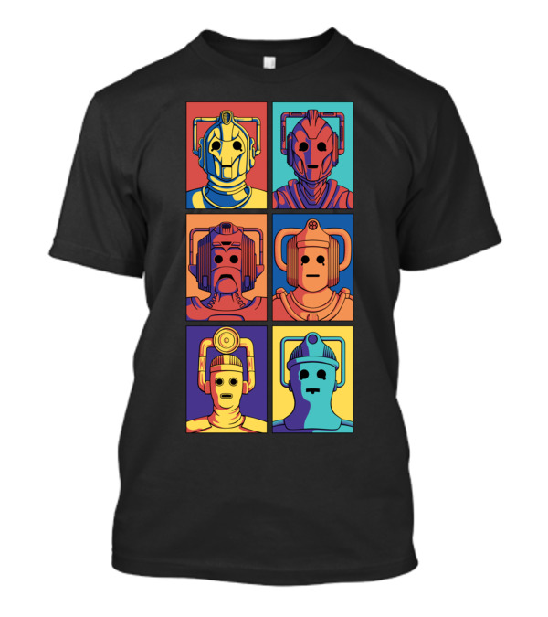 Cyberpop Evolution Robot Faces Retro Pop T-Shirt