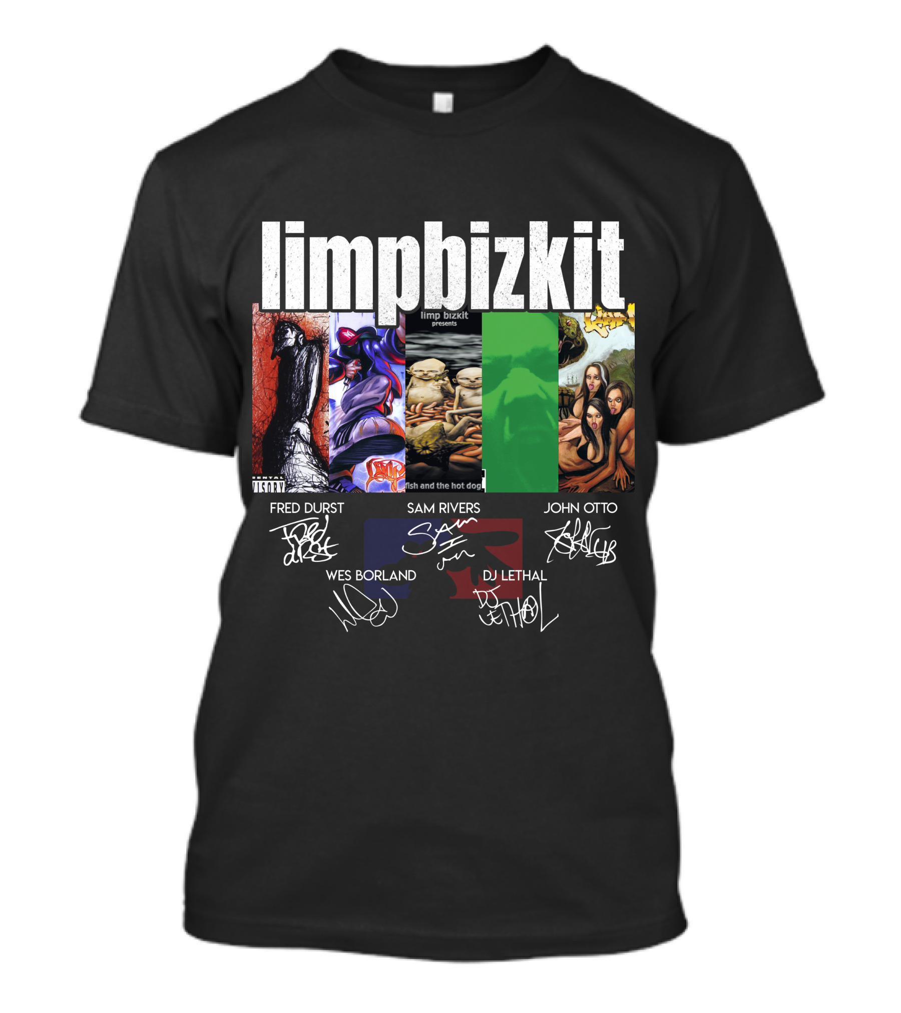 Limp Bizkit Significant Other And Chocolate Starfish Album Art With Fred Durst Sam Rivers John Otto Wes Borland Dj Lethal Signatures T-Shirt